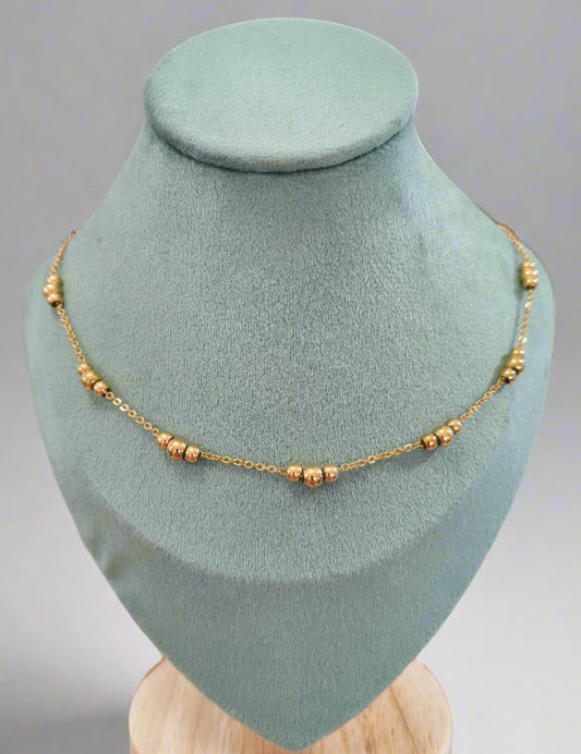 Anitarnish Classic Golden Beads Necklace 18K Gold Plated