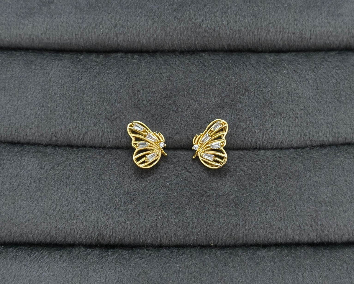 Anitarnish Earring Mini Butterfly Stud 18K Gold Plated