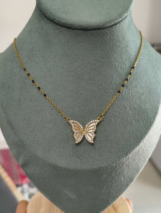 Anti Tarnish Butterfly Style Mangalsutra 18K Gold Plated