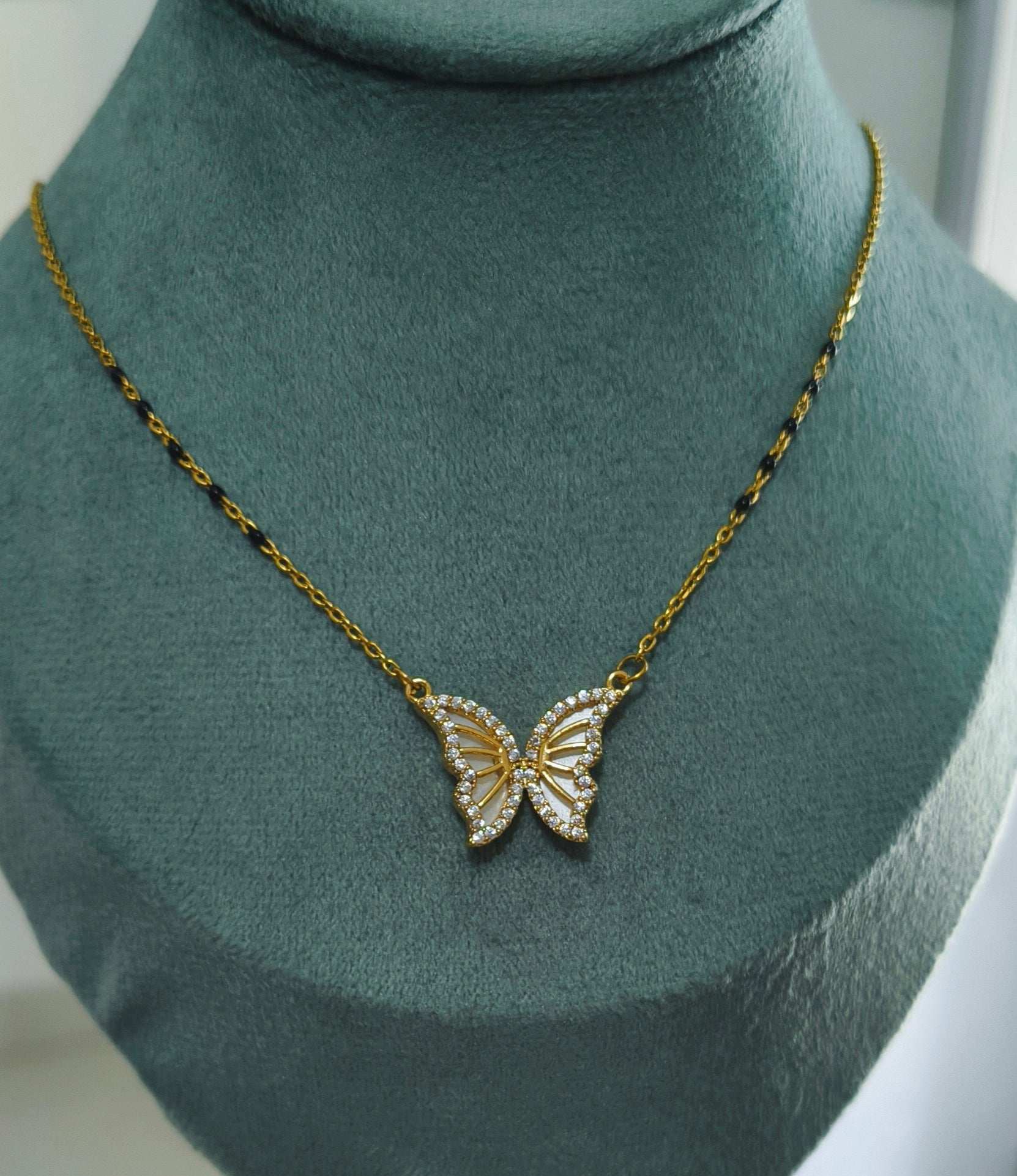 Anti Tarnish Butterfly Style Mangalsutra 18K Gold Plated