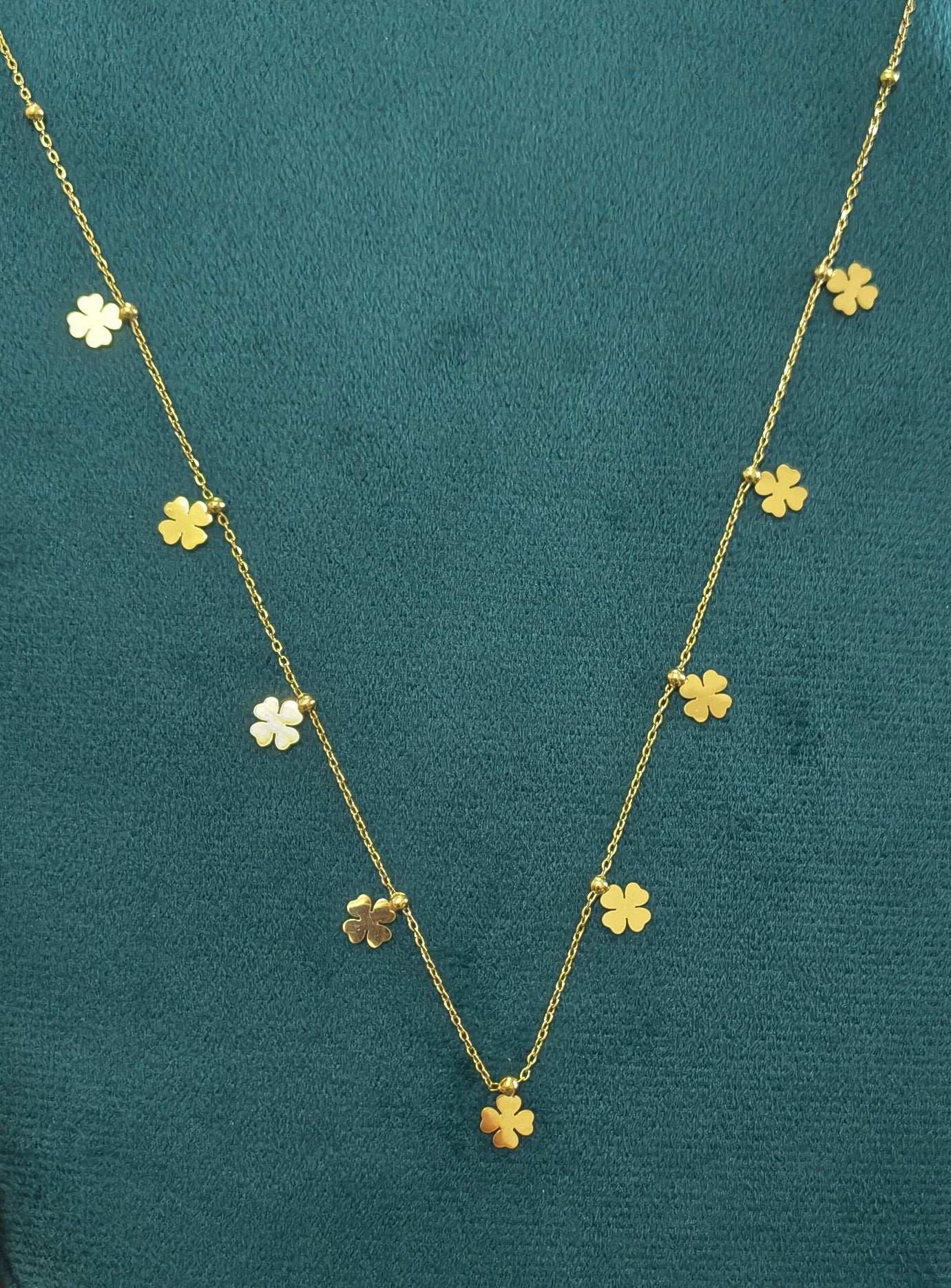 Anti Tarnish Clover Charm Waist Chain 18K Gold Plated