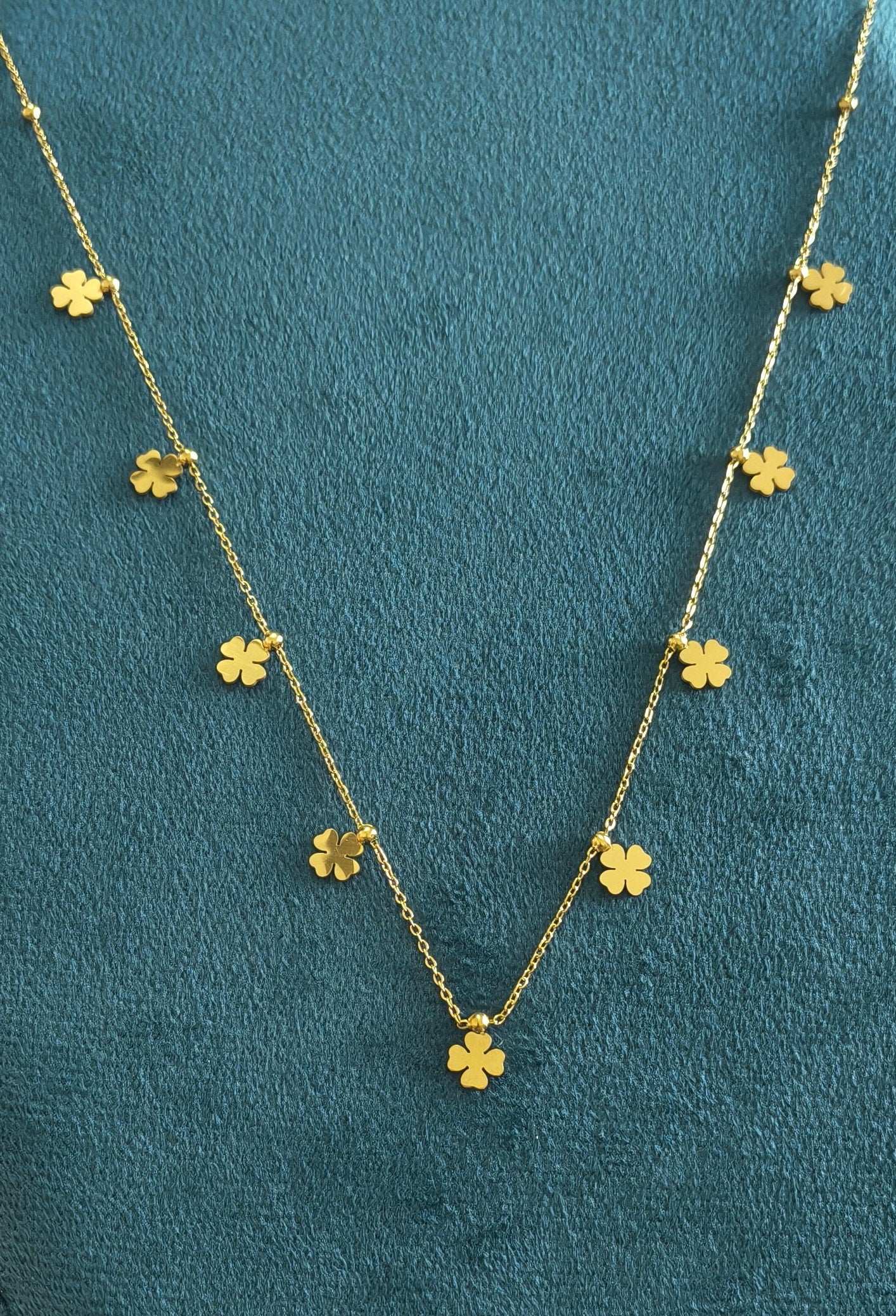 Anti Tarnish Clover Charm Waist Chain 18K Gold Plated