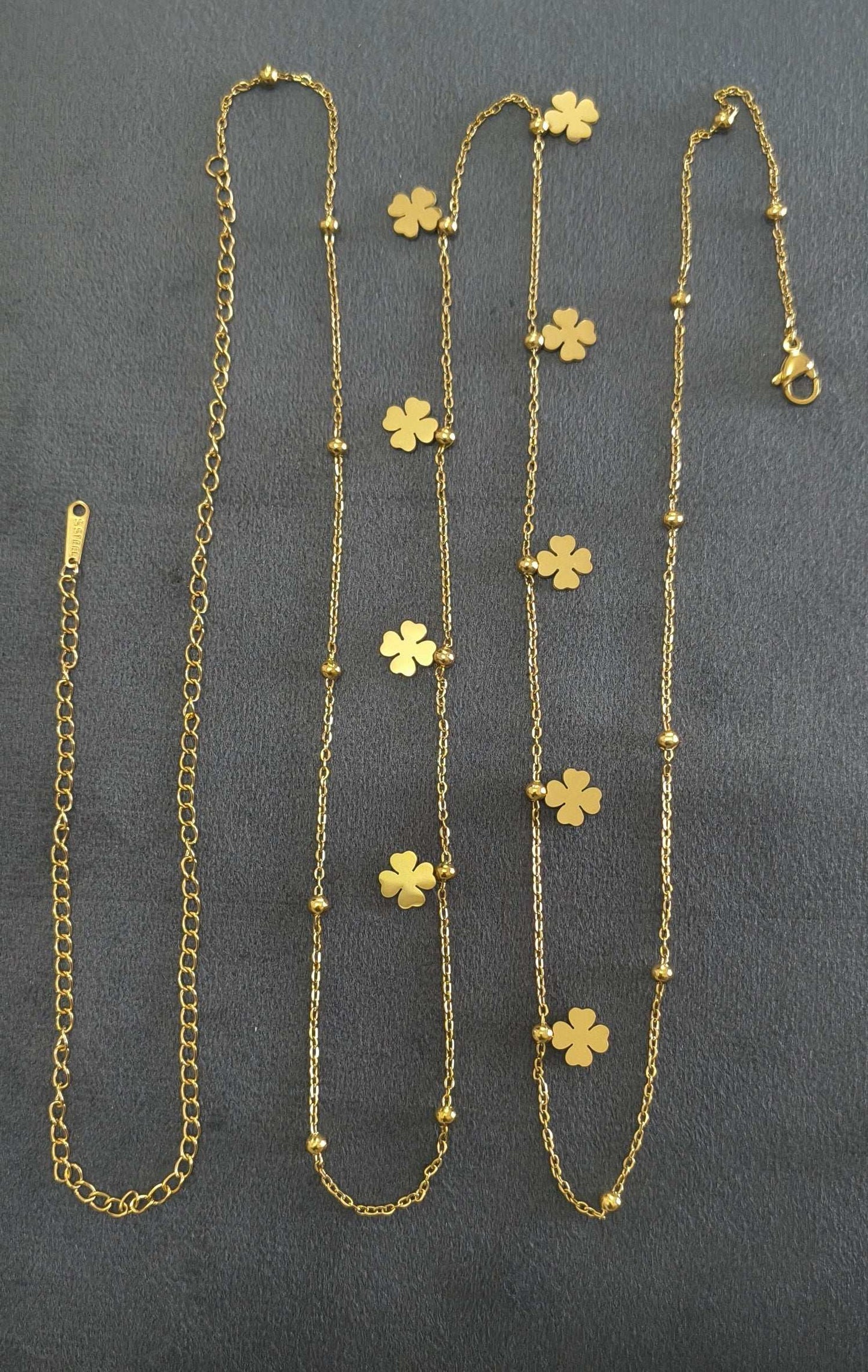 Anti Tarnish Clover Charm Waist Chain 18K Gold Plated