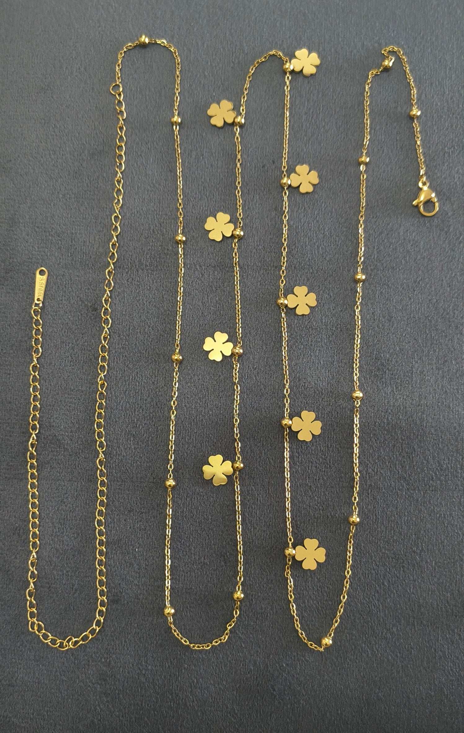 Anti Tarnish Clover Charm Waist Chain 18K Gold Plated