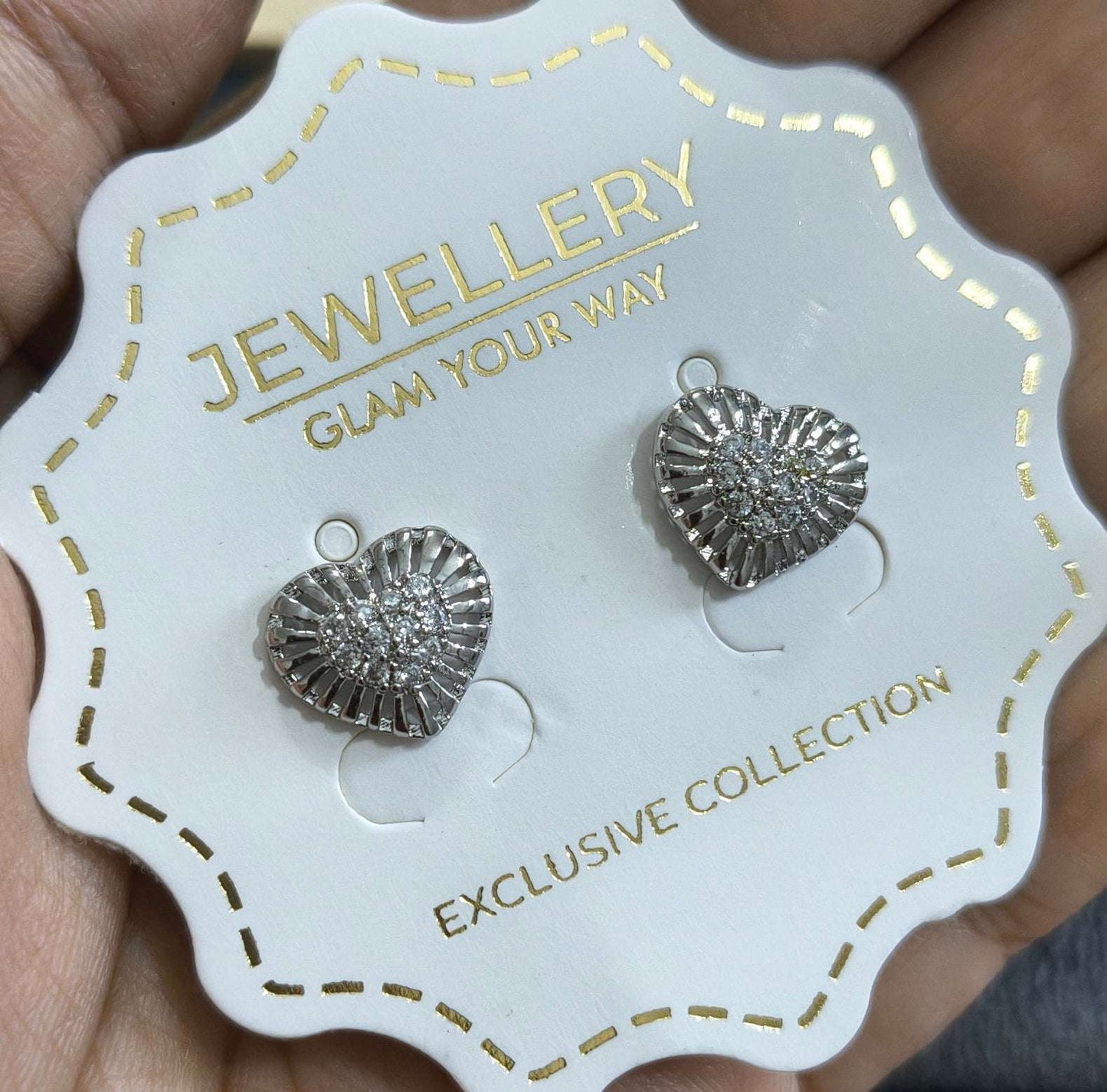 Anti Tarnish Cute Mini Heart Stud Earrings Silver Plated