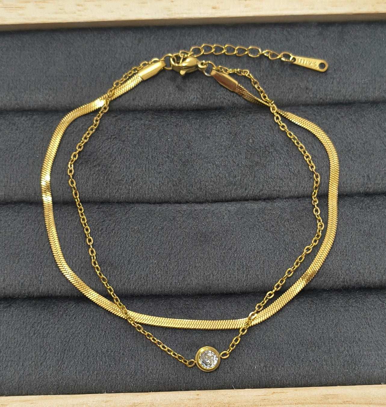 Anti Tarnish Dainty Charm Anklet 18K Gold Plated