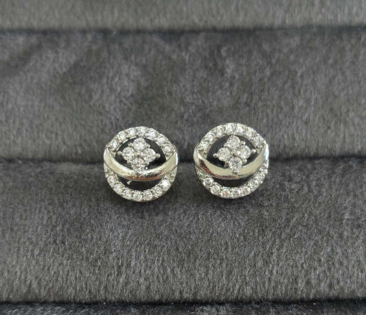 Anti Tarnish Dainty Dazzling Stud Earrings Silver Plated