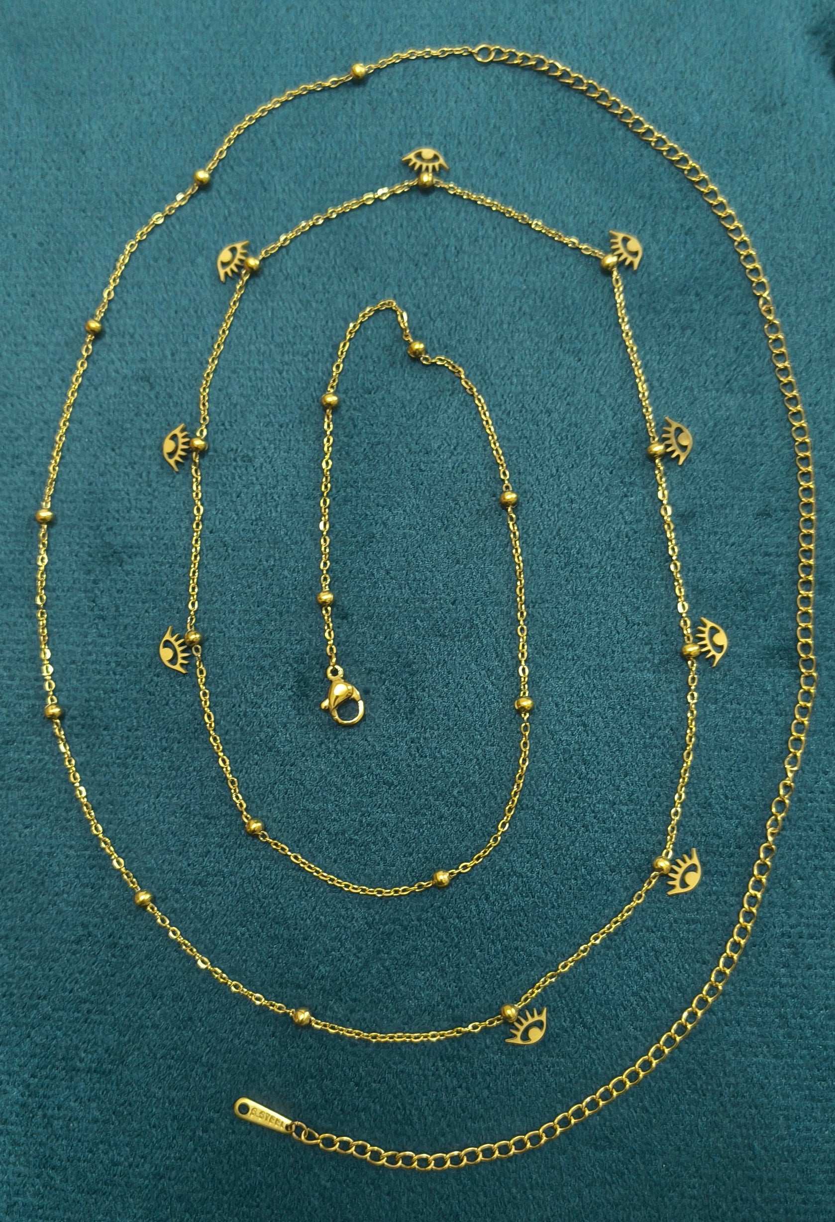 Anti Tarnish Evil Eye Charm Waist Chain 18K Gold Plated