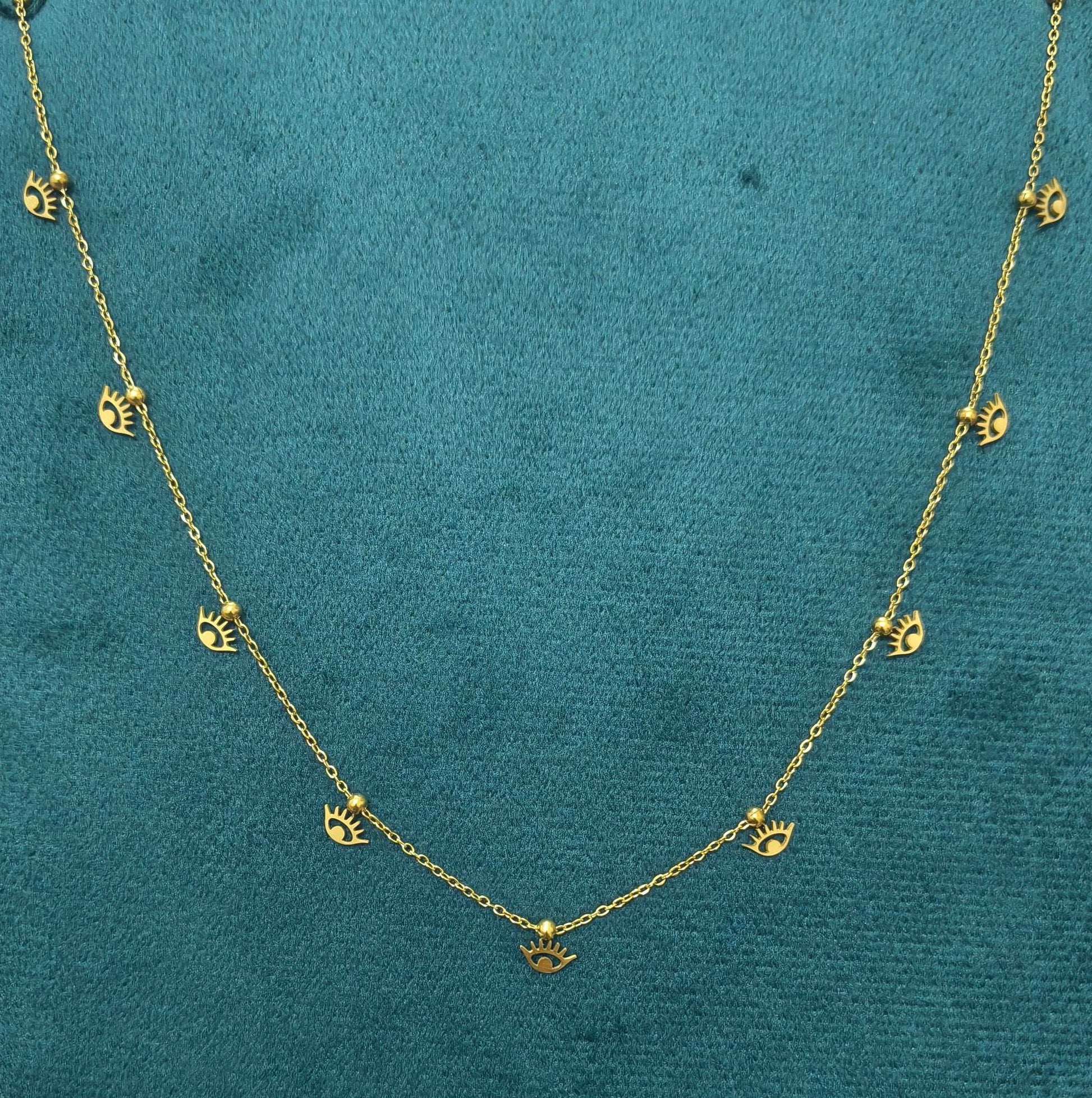 Anti Tarnish Evil Eye Charm Waist Chain 18K Gold Plated