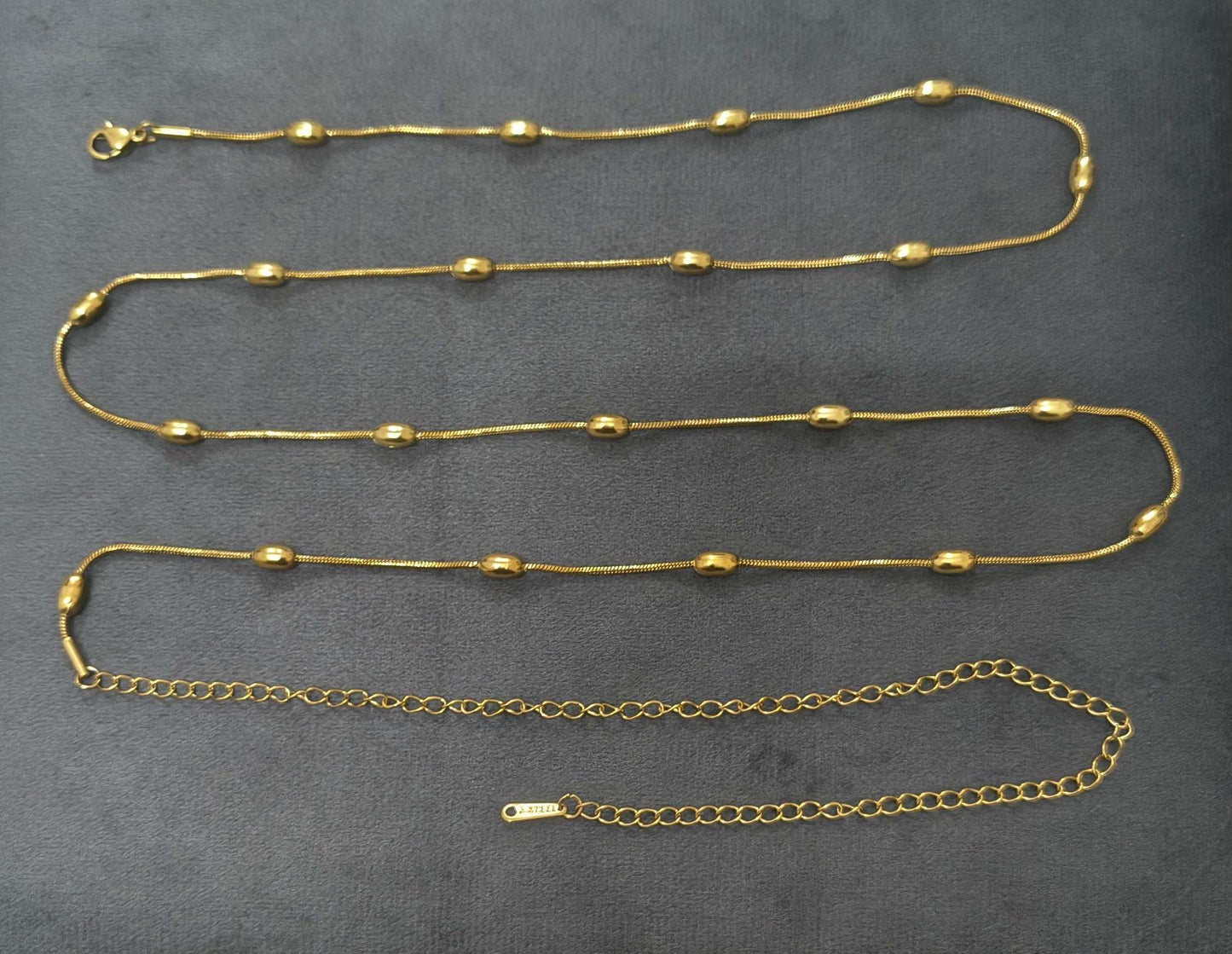 Anti Tarnish Golden Beads Charm Waist Chain 18K Gold Plated