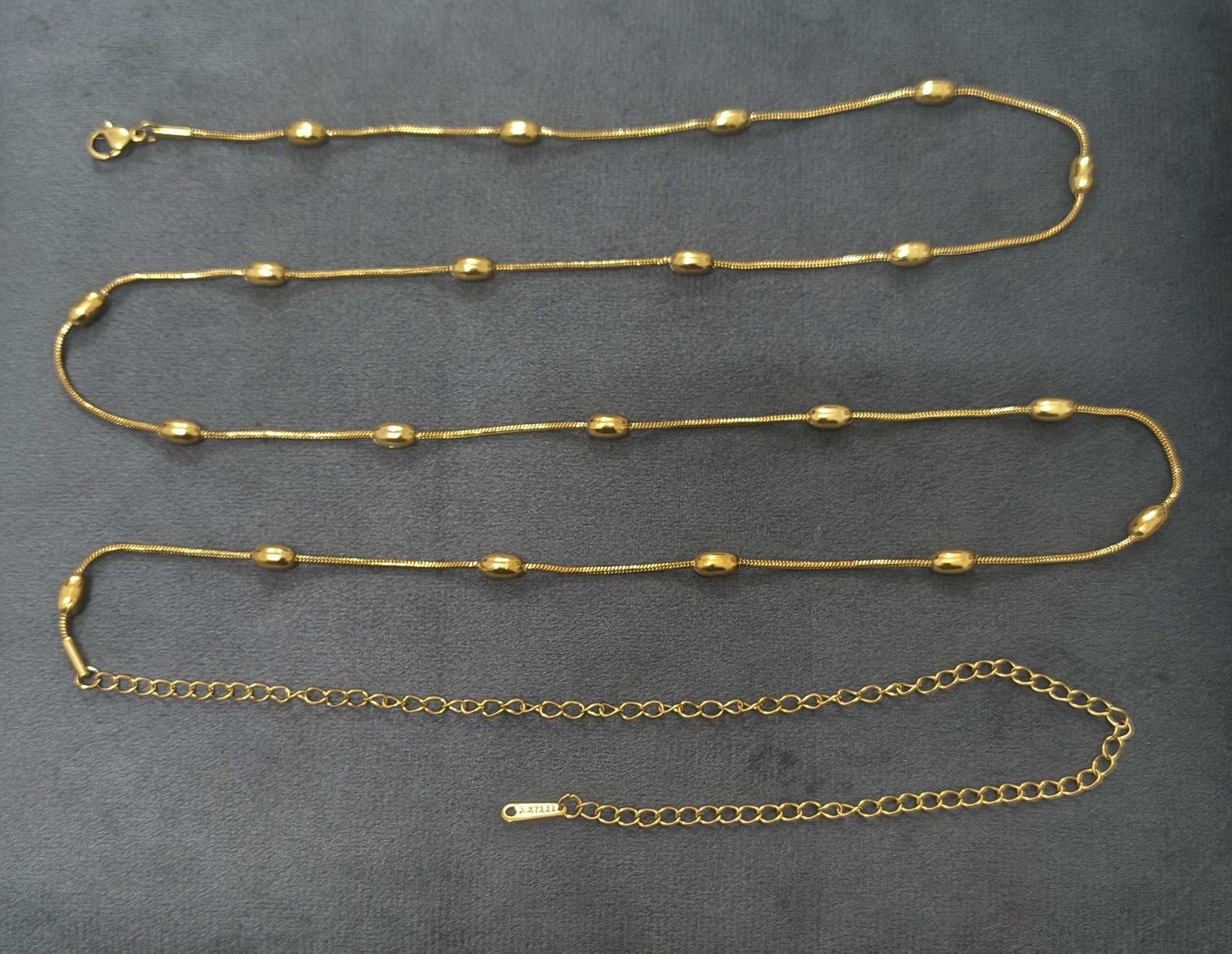 Anti Tarnish Golden Beads Charm Waist Chain 18K Gold Plated