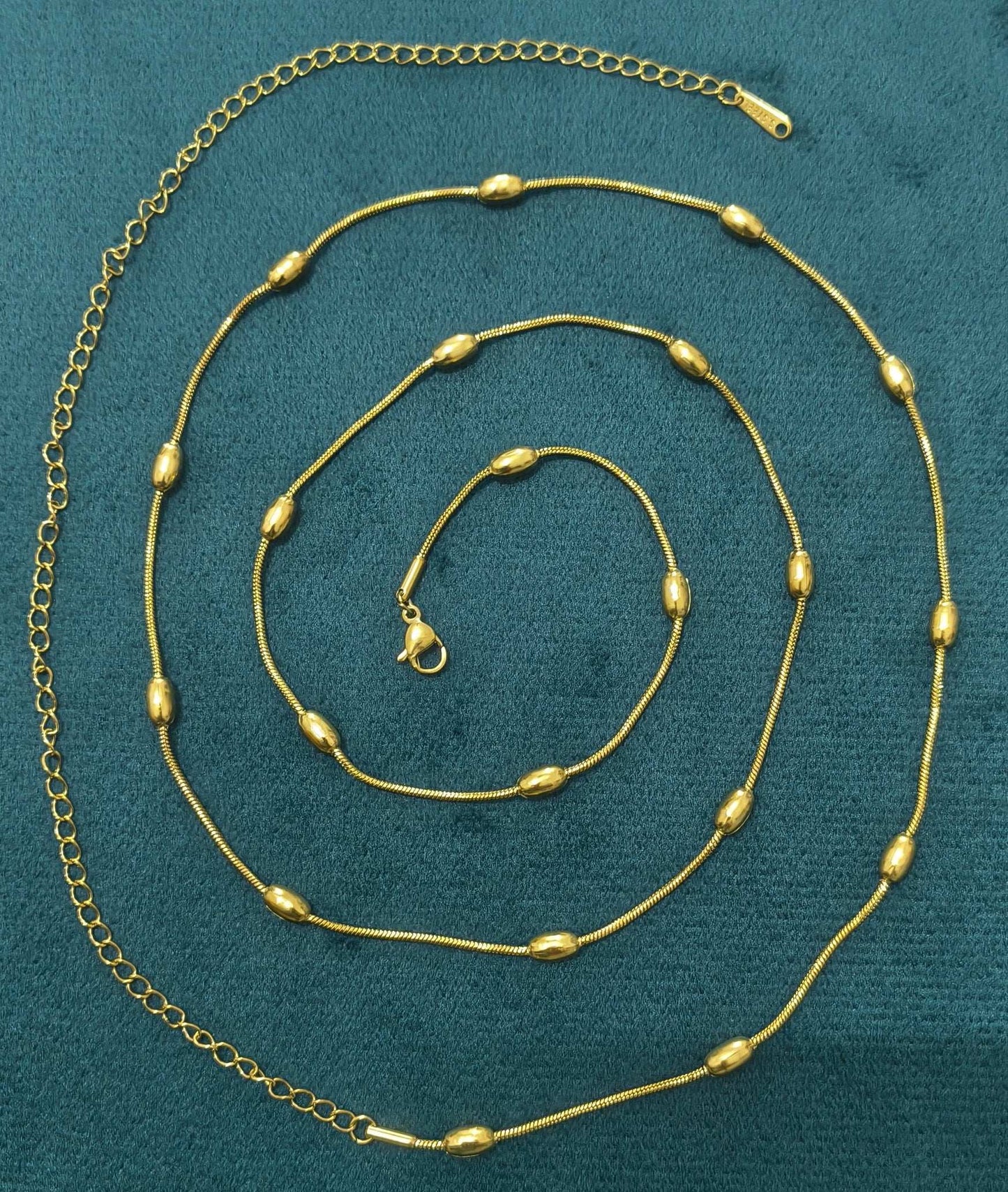 Anti Tarnish Golden Beads Charm Waist Chain 18K Gold Plated