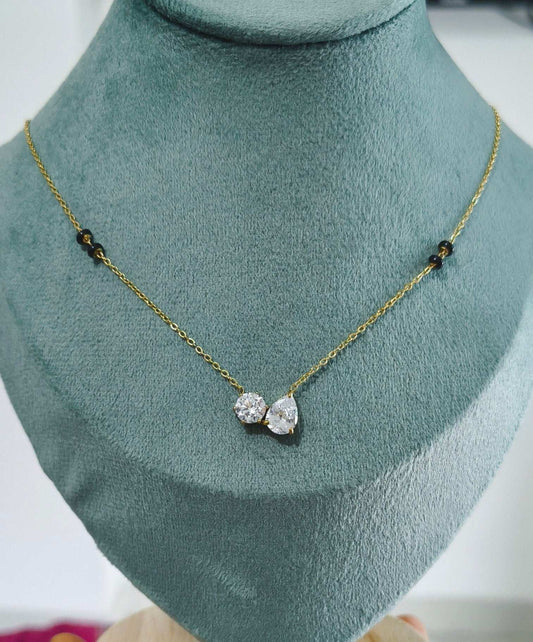 Anti Tarnish Kiara Style Solitaire Mangalsutra 18K Gold Plated