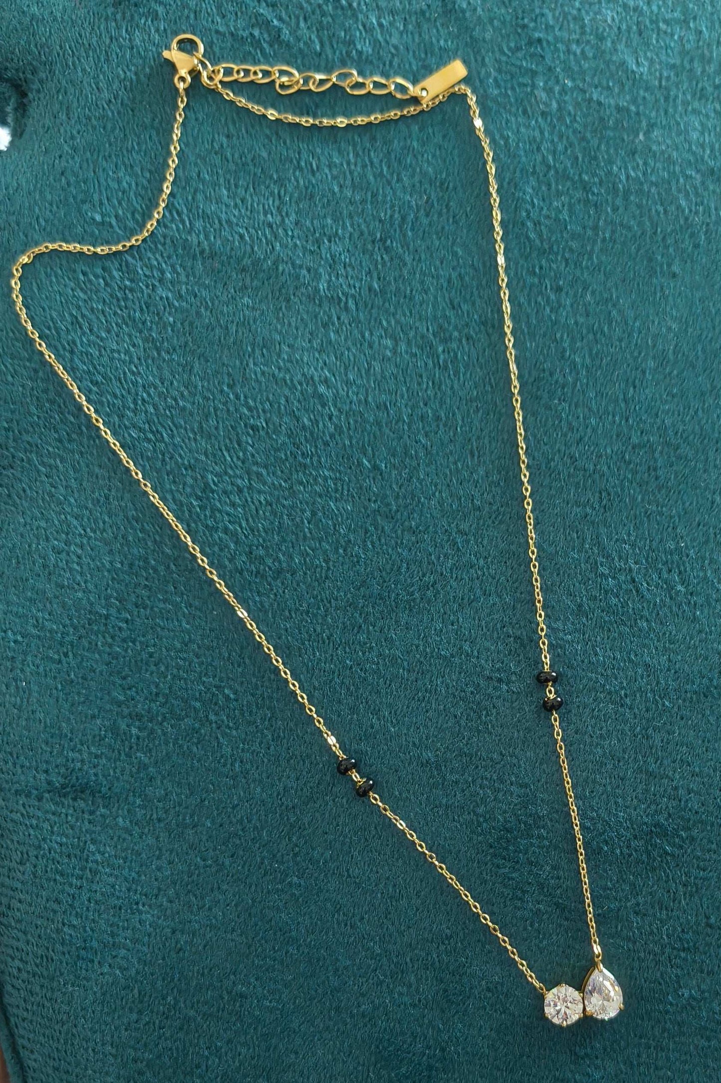 Anti Tarnish Kiara Style Solitaire Mangalsutra 18K Gold Plated