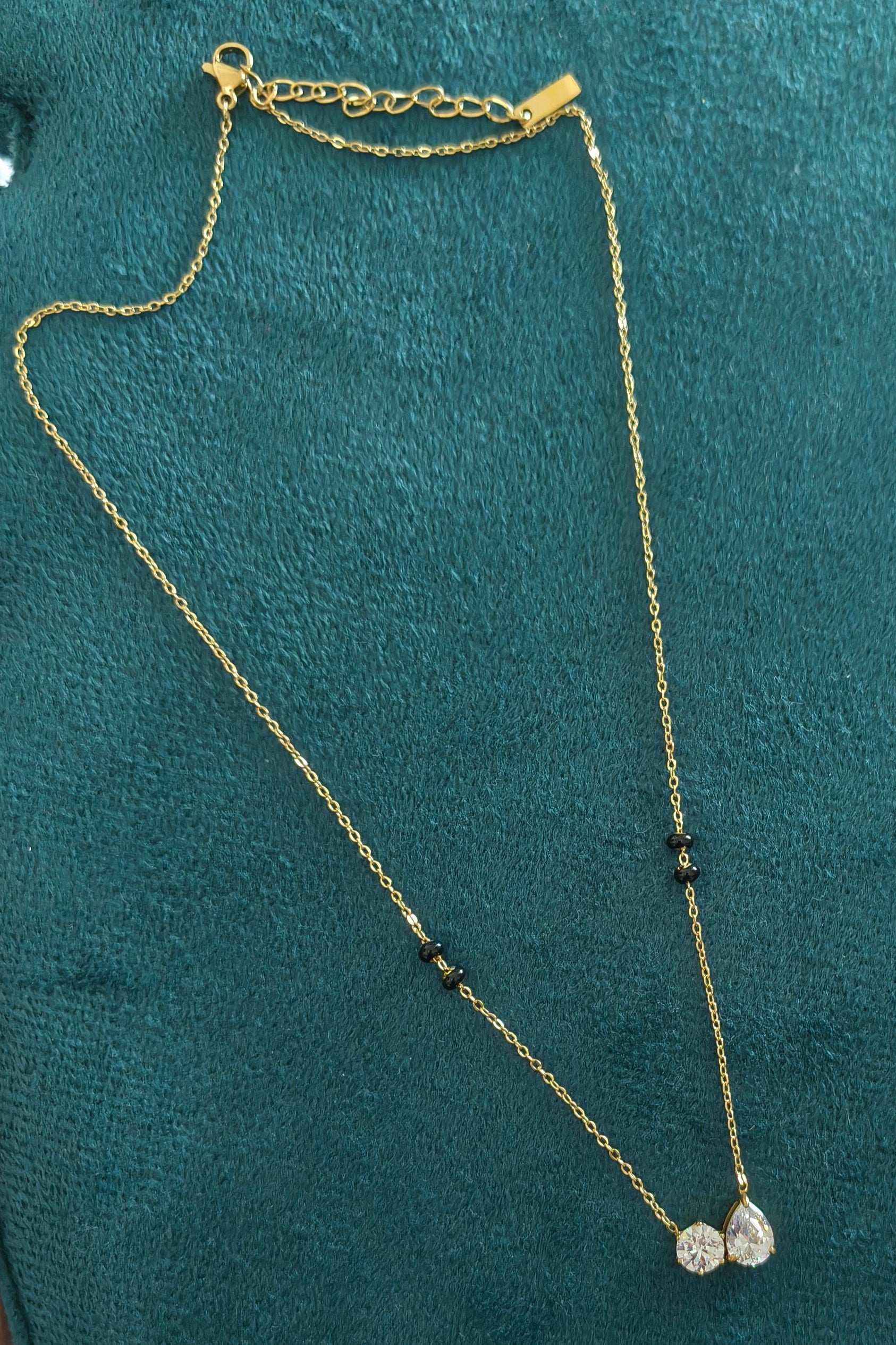 Anti Tarnish Kiara Style Solitaire Mangalsutra 18K Gold Plated