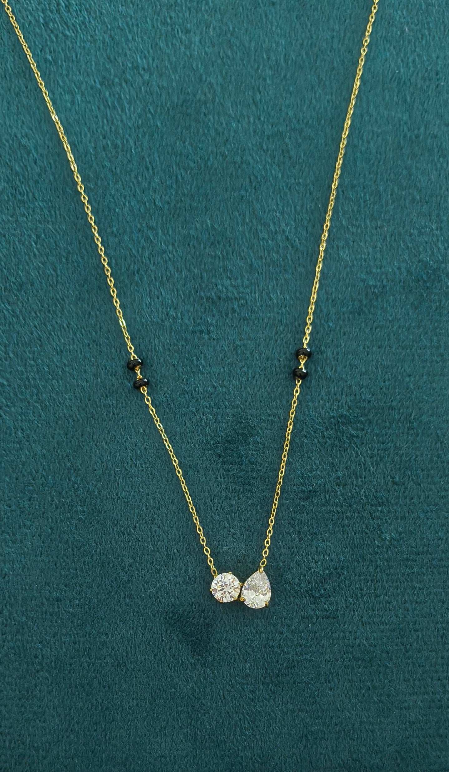 Anti Tarnish Kiara Style Solitaire Mangalsutra 18K Gold Plated