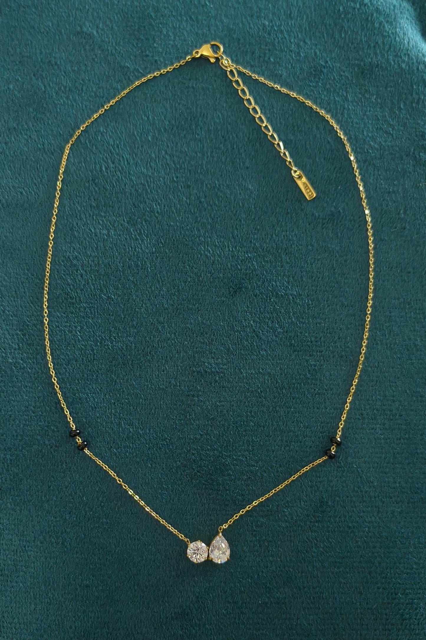 Anti Tarnish Kiara Style Solitaire Mangalsutra 18K Gold Plated