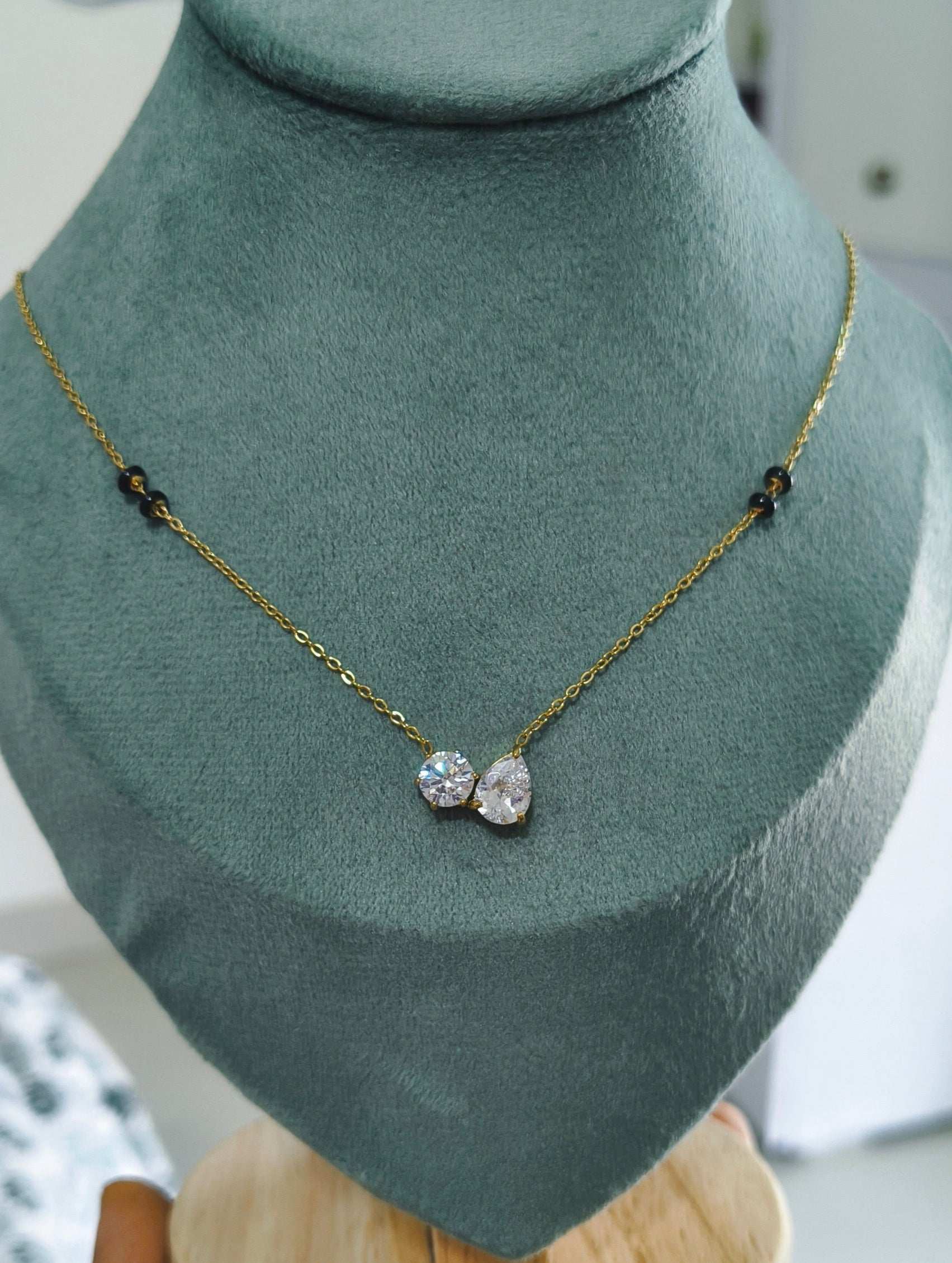 Anti Tarnish Kiara Style Solitaire Mangalsutra 18K Gold Plated