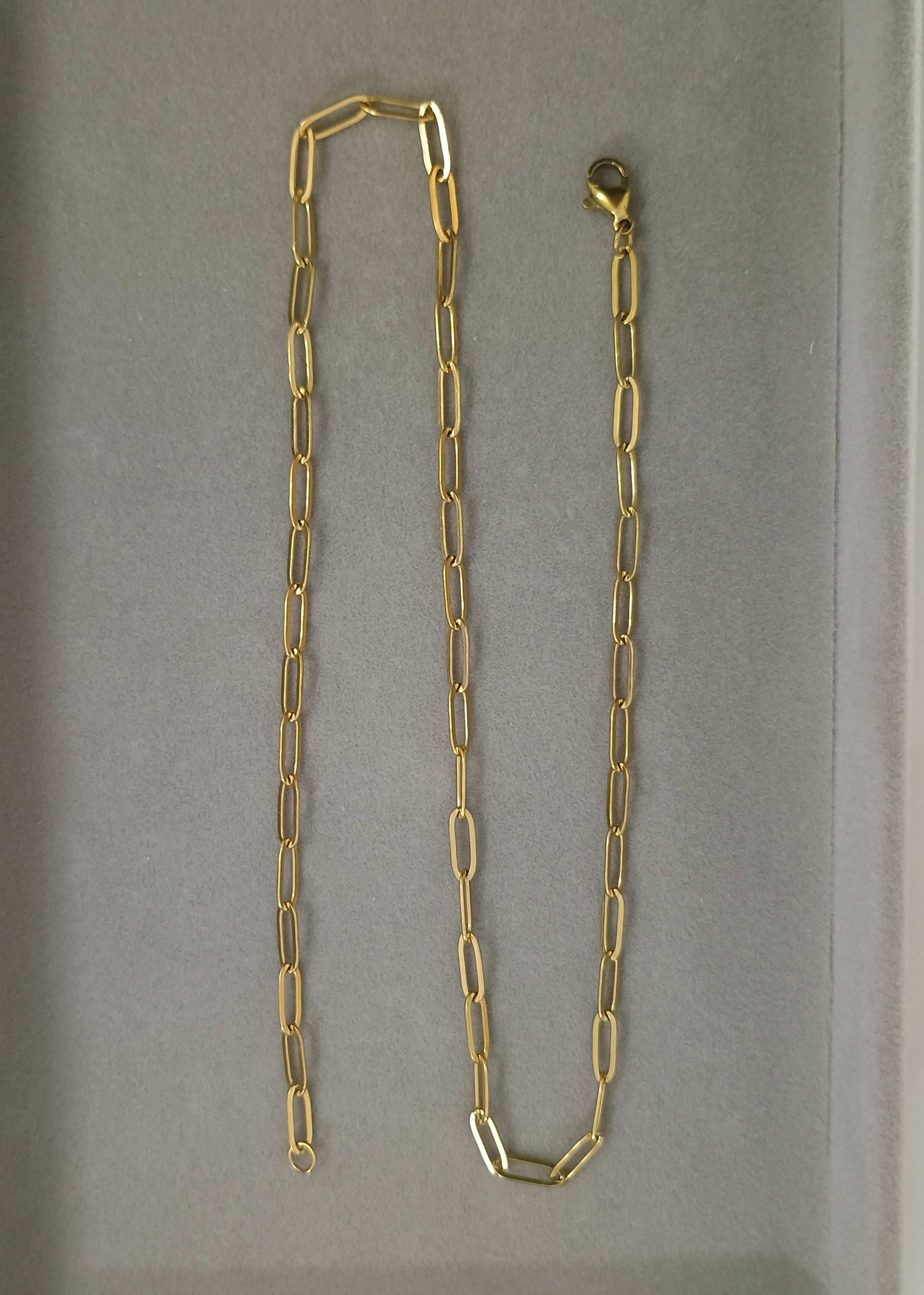Anti Tarnish Paper Clip Chain 18K Gold Plated
