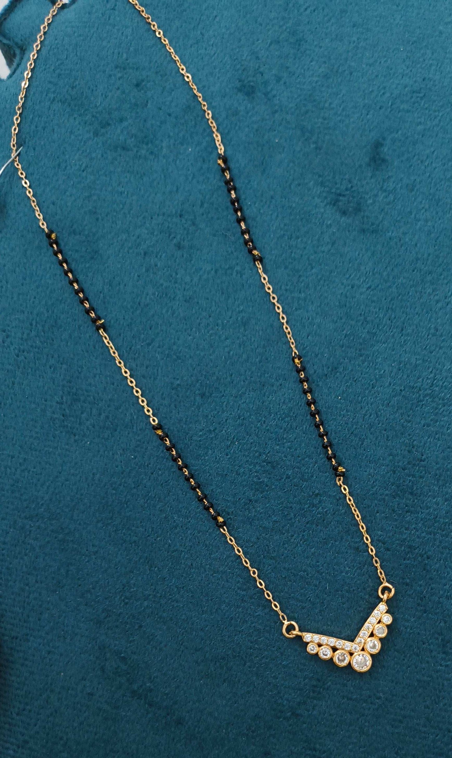 Anti Tarnish Rosegold Diamond Mangalsutra 18K Gold Plated