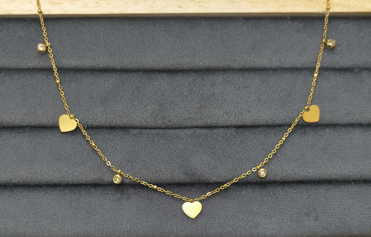 Anti Tarnish Shining Heart Charms Waist Chain 18K Gold Plated