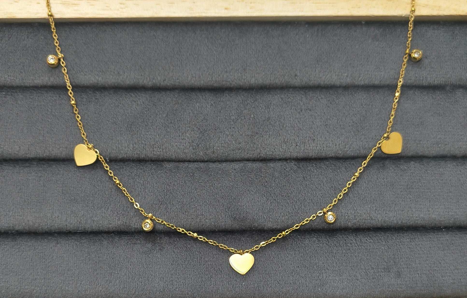 Anti Tarnish Shining Heart Charms Waist Chain 18K Gold Plated