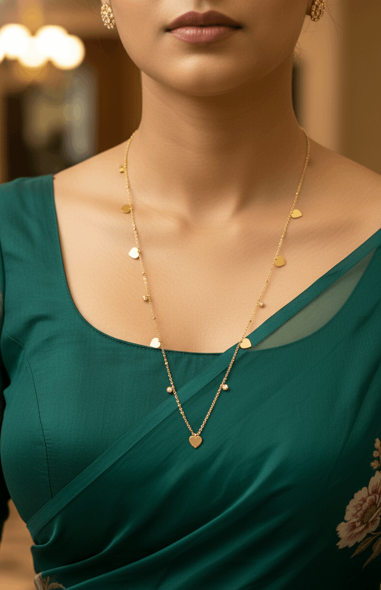 Anti Tarnish Shining Heart Charms Waist Chain 18K Gold Plated