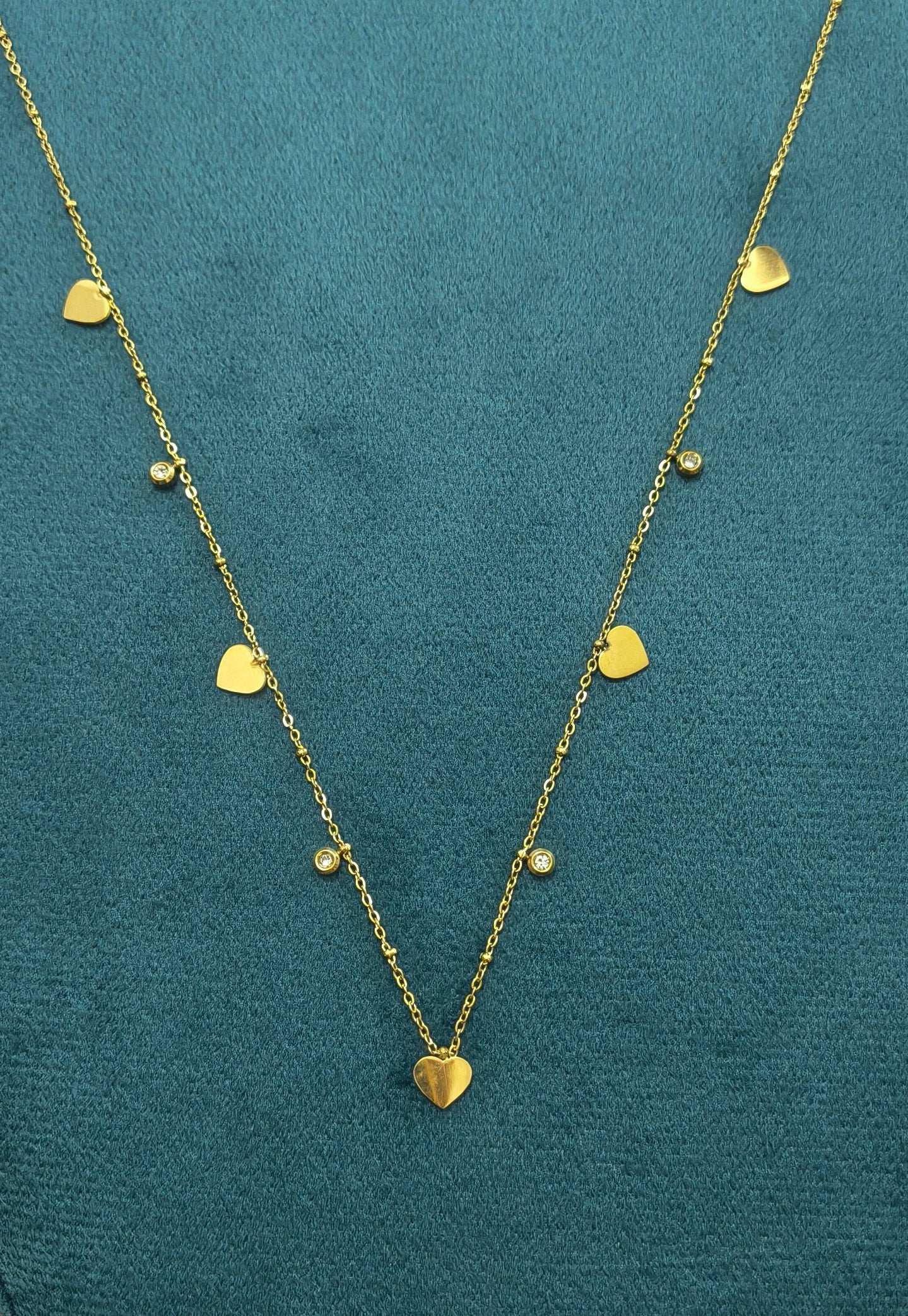 Anti Tarnish Shining Heart Charms Waist Chain 18K Gold Plated