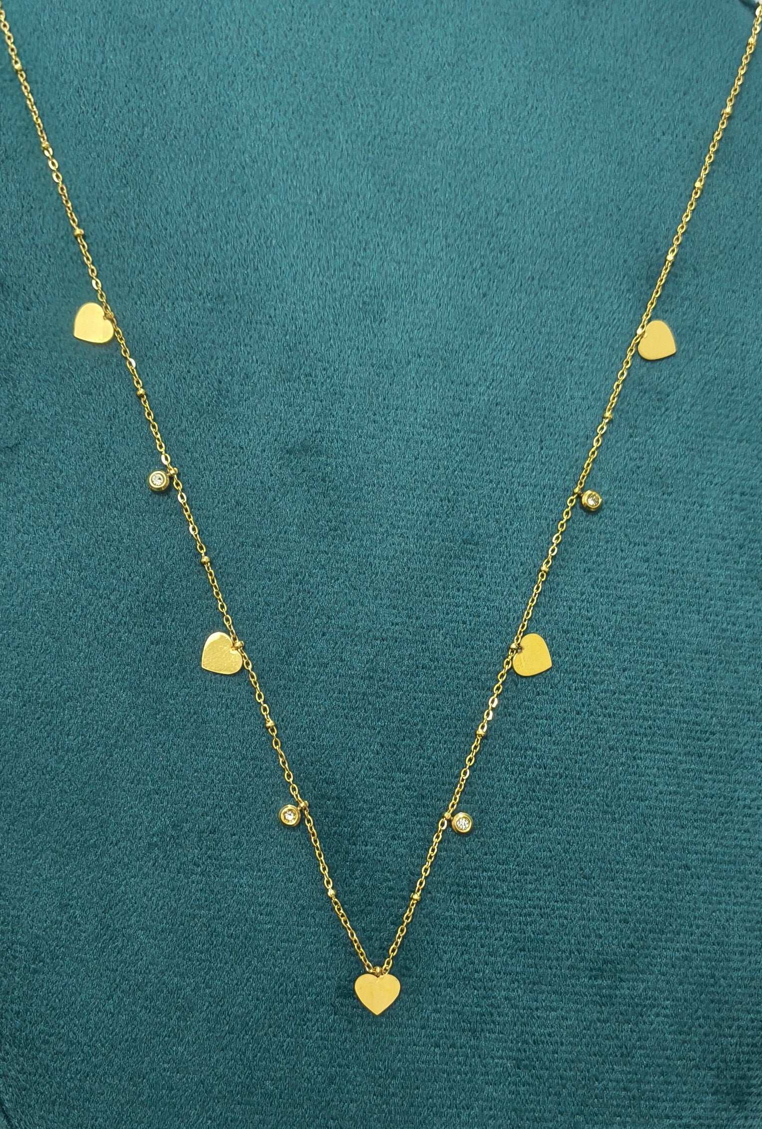 Anti Tarnish Shining Heart Charms Waist Chain 18K Gold Plated