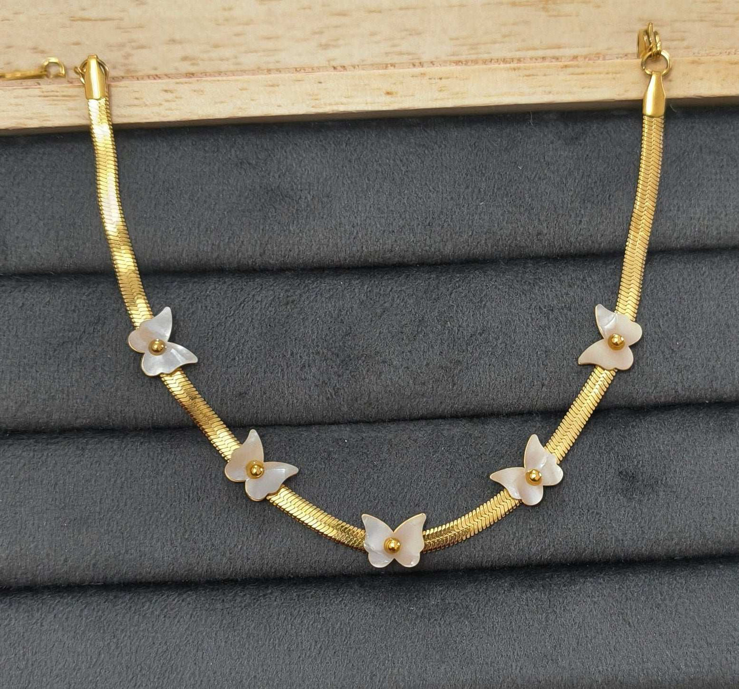 Anti Tarnish Shiny Butterfly Anklet 18K Gold Plated