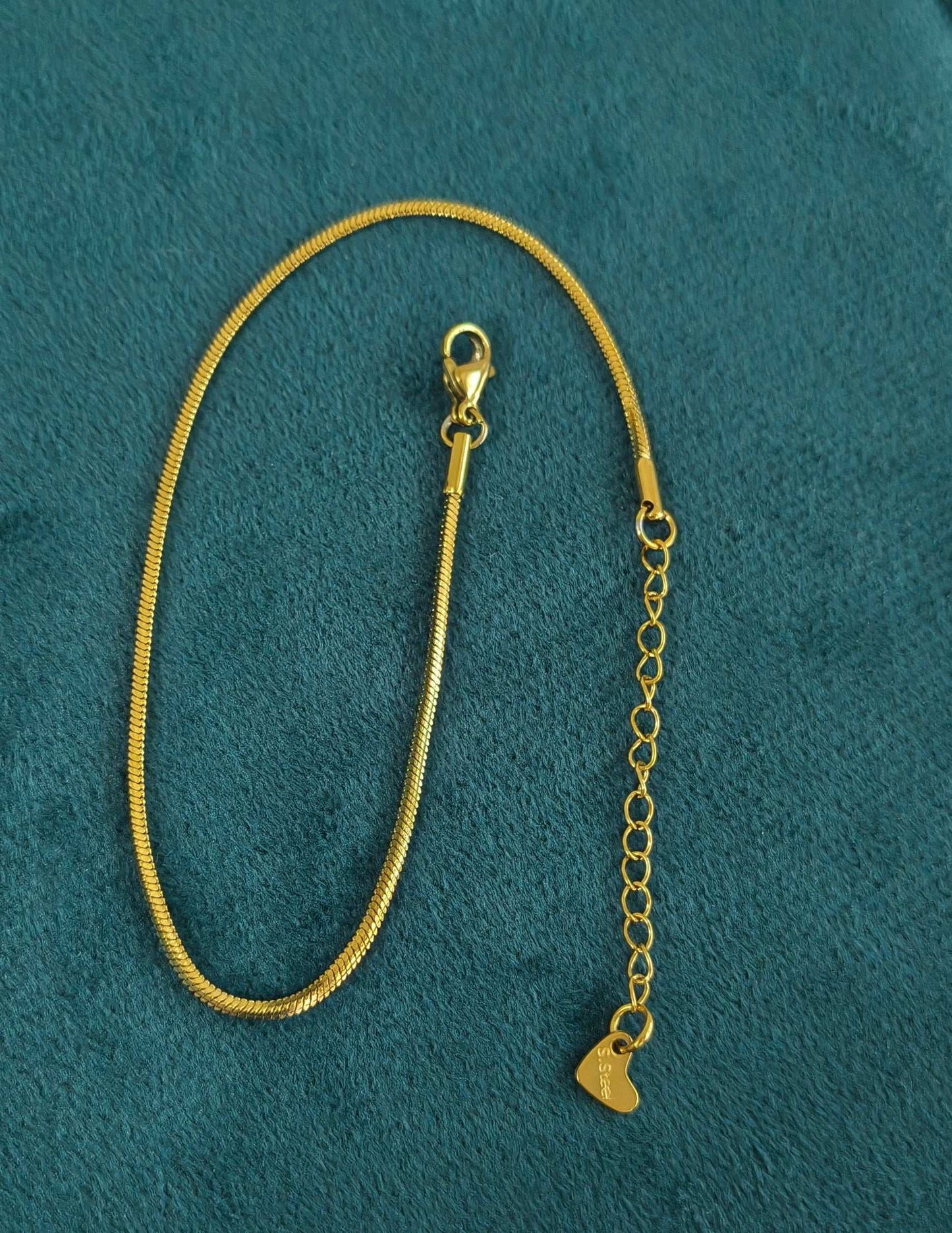 Anti Tarnish Snake Bone Chain Anklet 18K Gold Plated