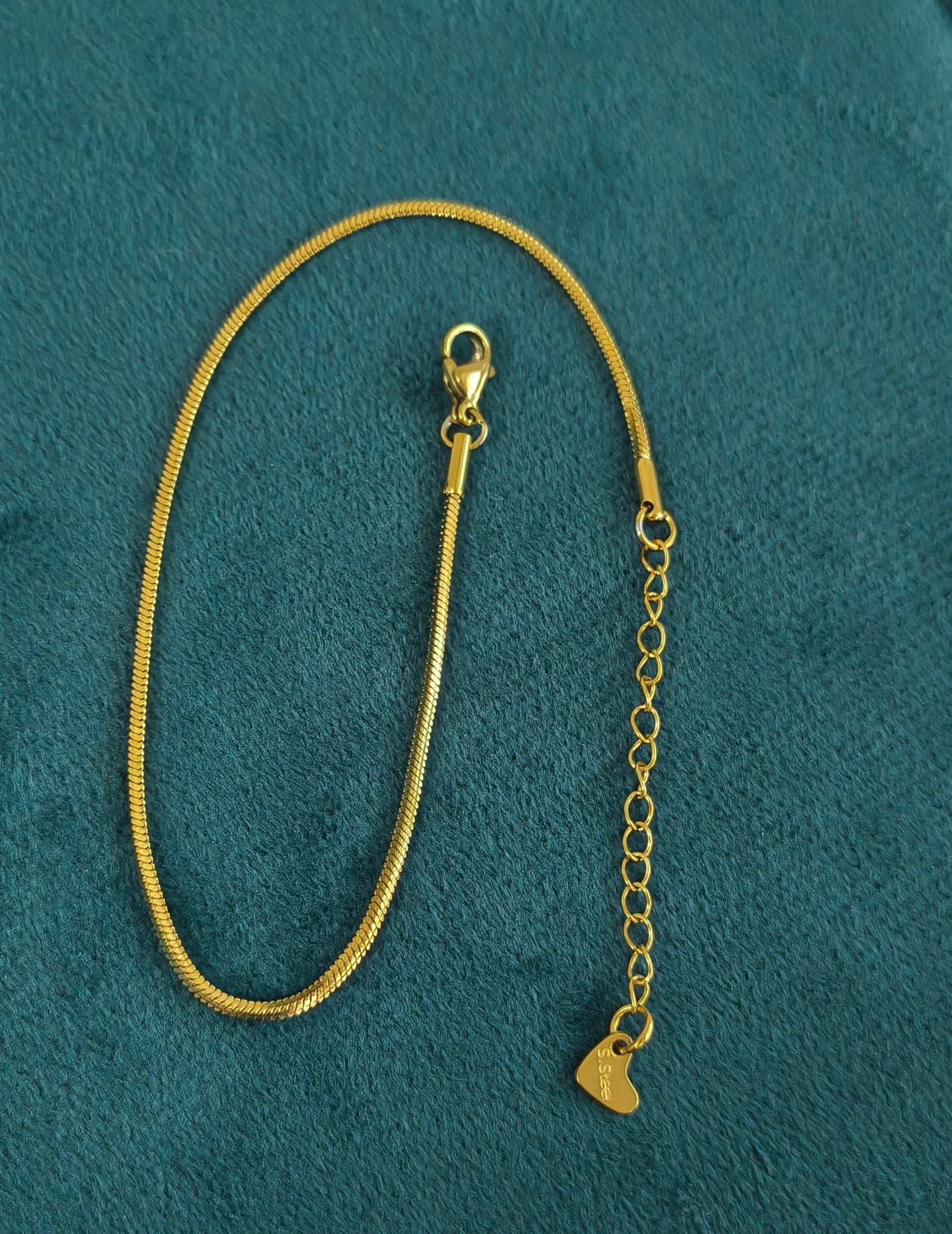 Anti Tarnish Snake Bone Chain Anklet 18K Gold Plated