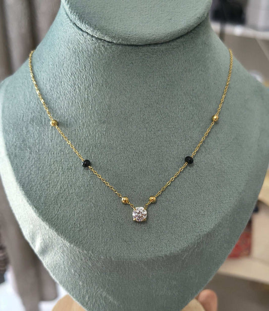 Anti Tarnish Stylish Solitaire Mangalsutra 18K Gold Plated