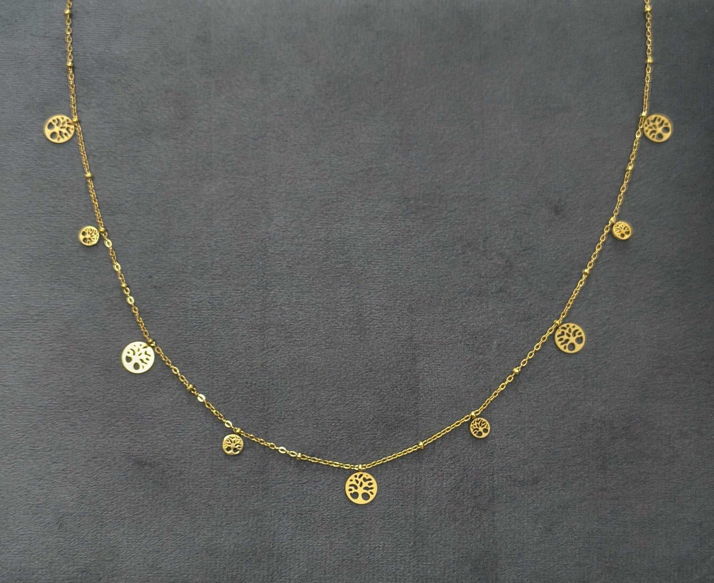 Anti Tarnish Tree Charm Waist Chain 18K Gold Plated