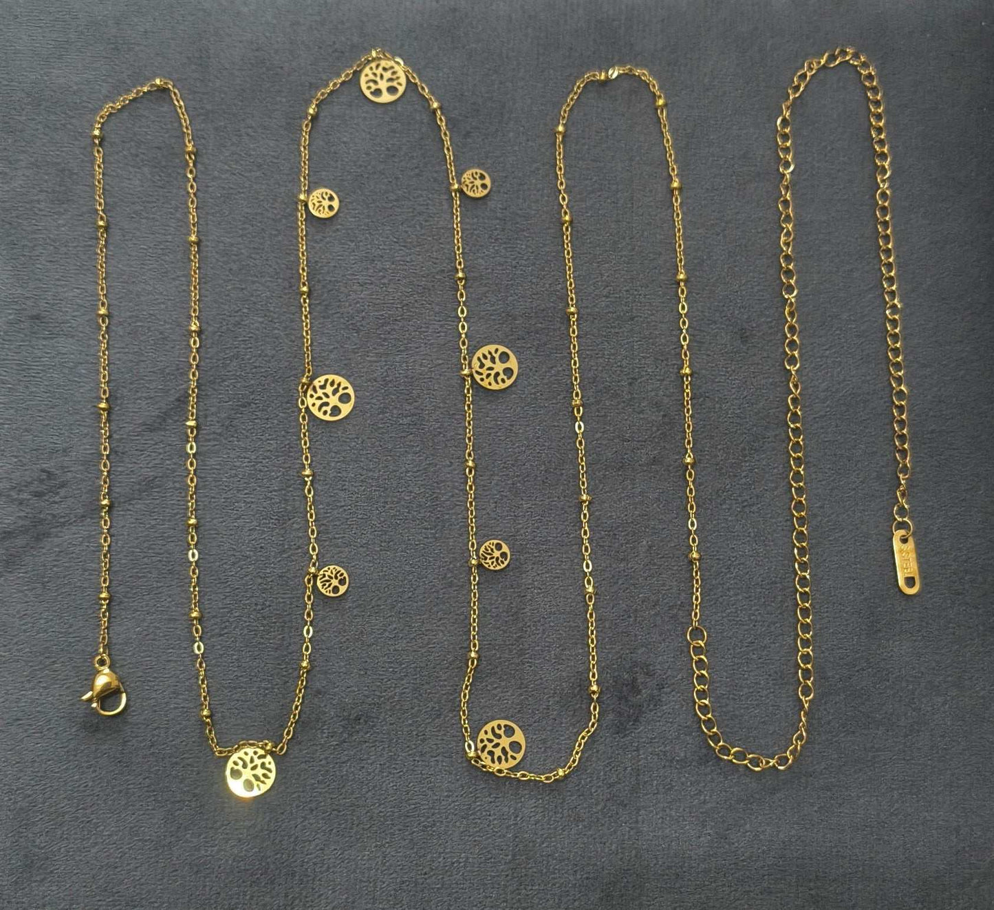 Anti Tarnish Tree Charm Waist Chain 18K Gold Plated