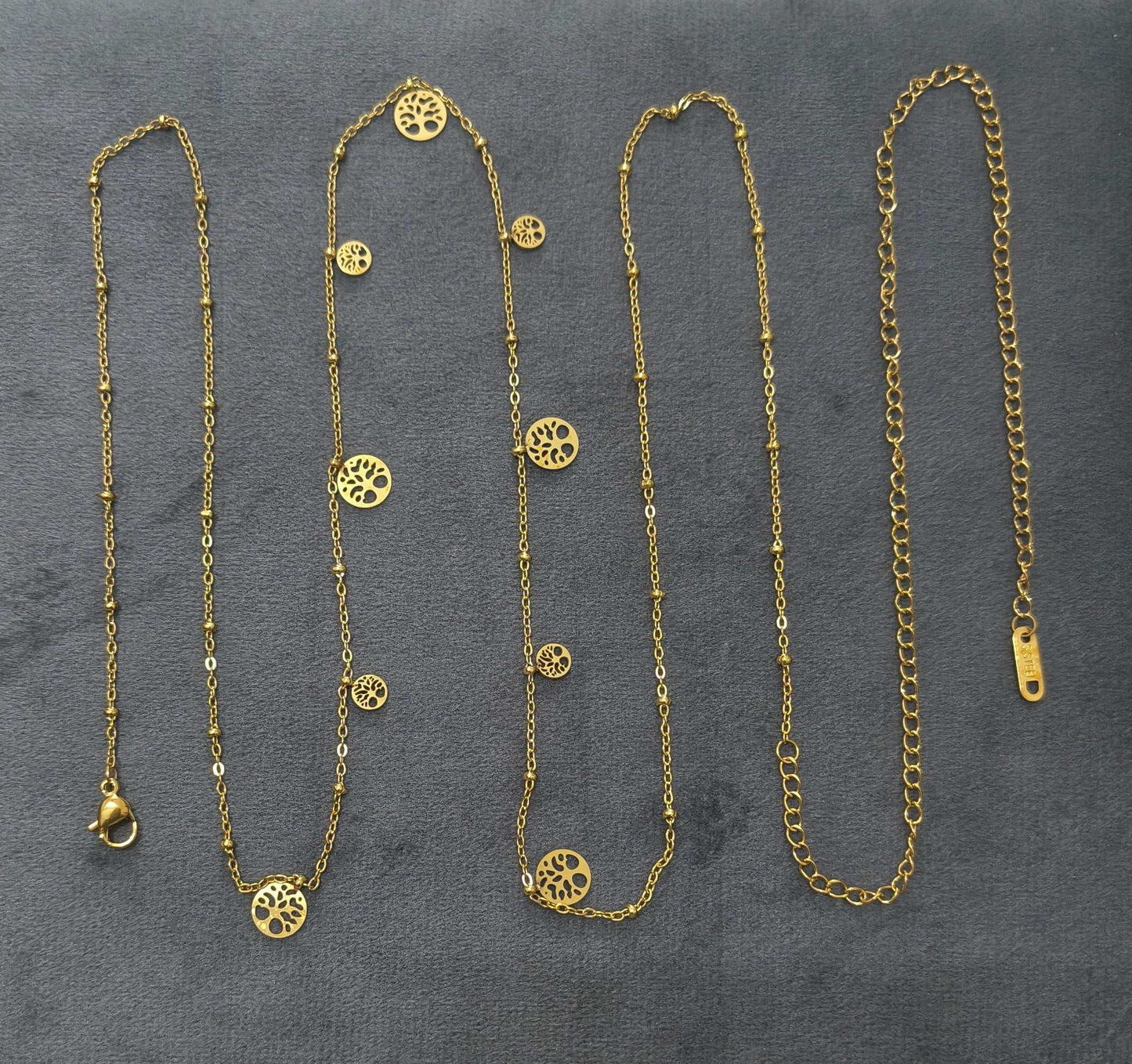 Anti Tarnish Tree Charm Waist Chain 18K Gold Plated