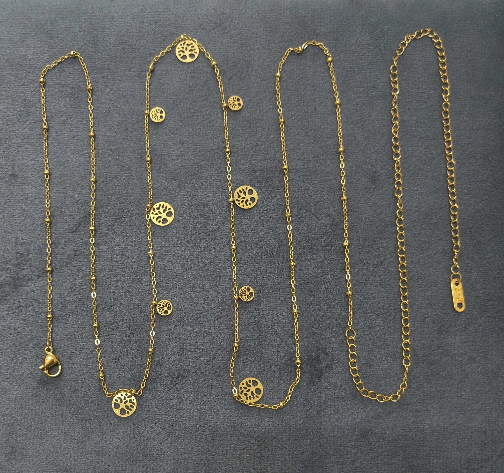 Anti Tarnish Tree Charm Waist Chain 18K Gold Plated