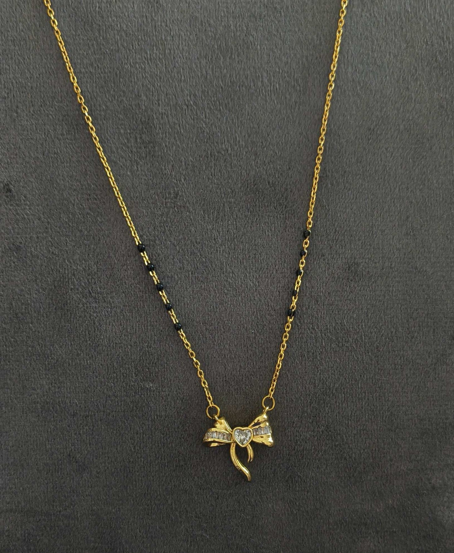 Anti Tarnish Trendy Bow Style Mangalsutra 18K Gold Plated