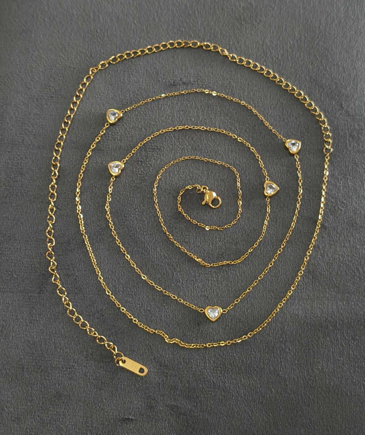 Anti tarnish Heart Charms Waist Chain 18K Gold Plated