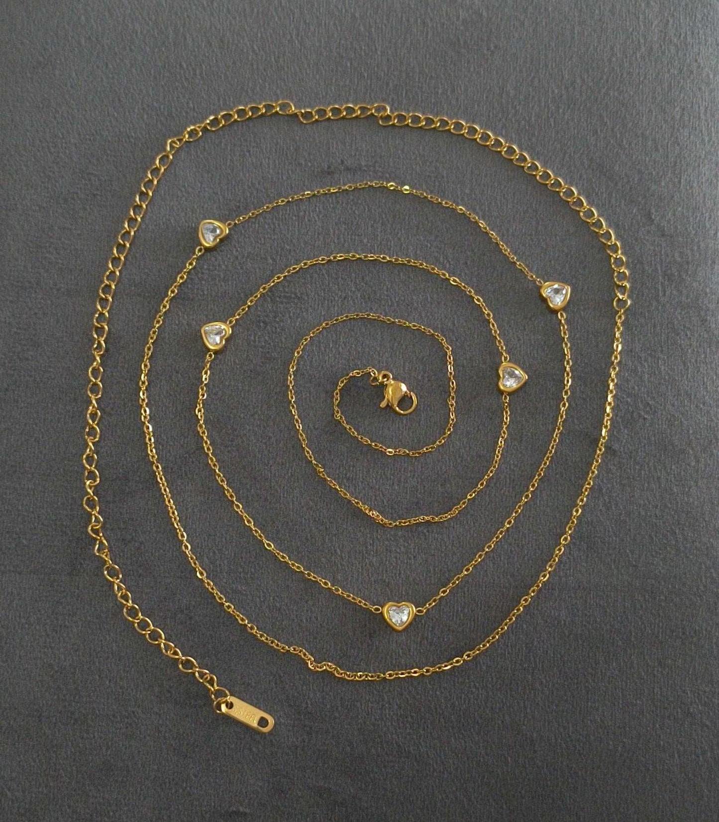 Anti tarnish Heart Charms Waist Chain 18K Gold Plated