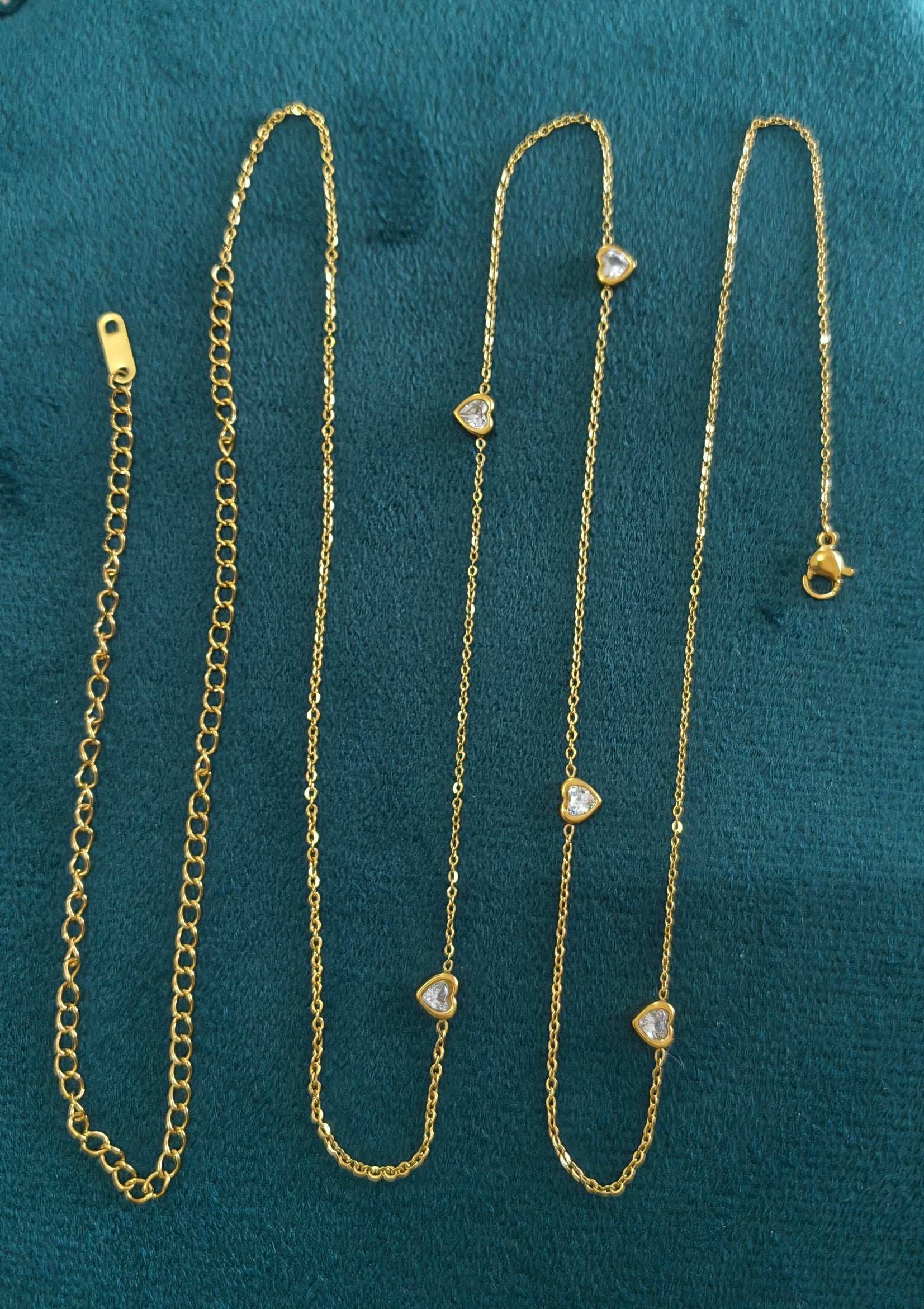 Anti tarnish Heart Charms Waist Chain 18K Gold Plated