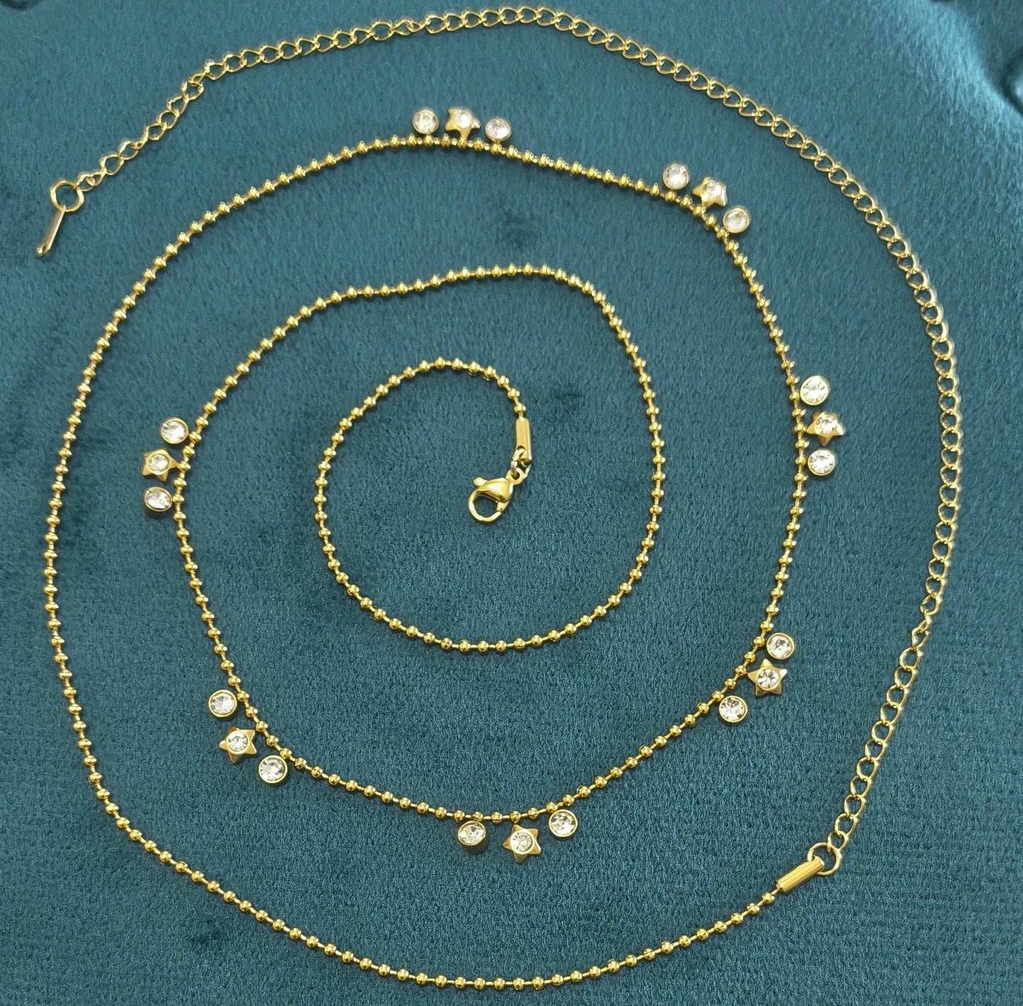 Anti tarnish Star Studded Waist Chain 18K Gold Plated