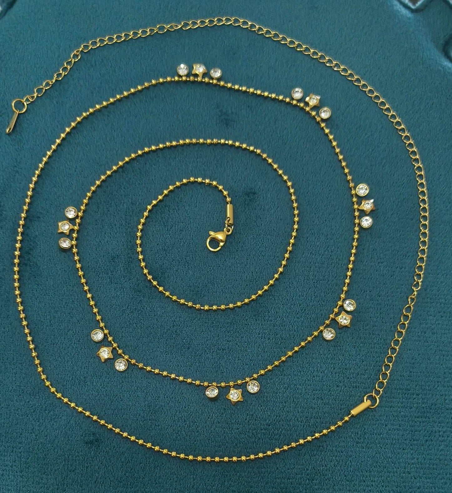 Anti tarnish Star Studded Waist Chain 18K Gold Plated