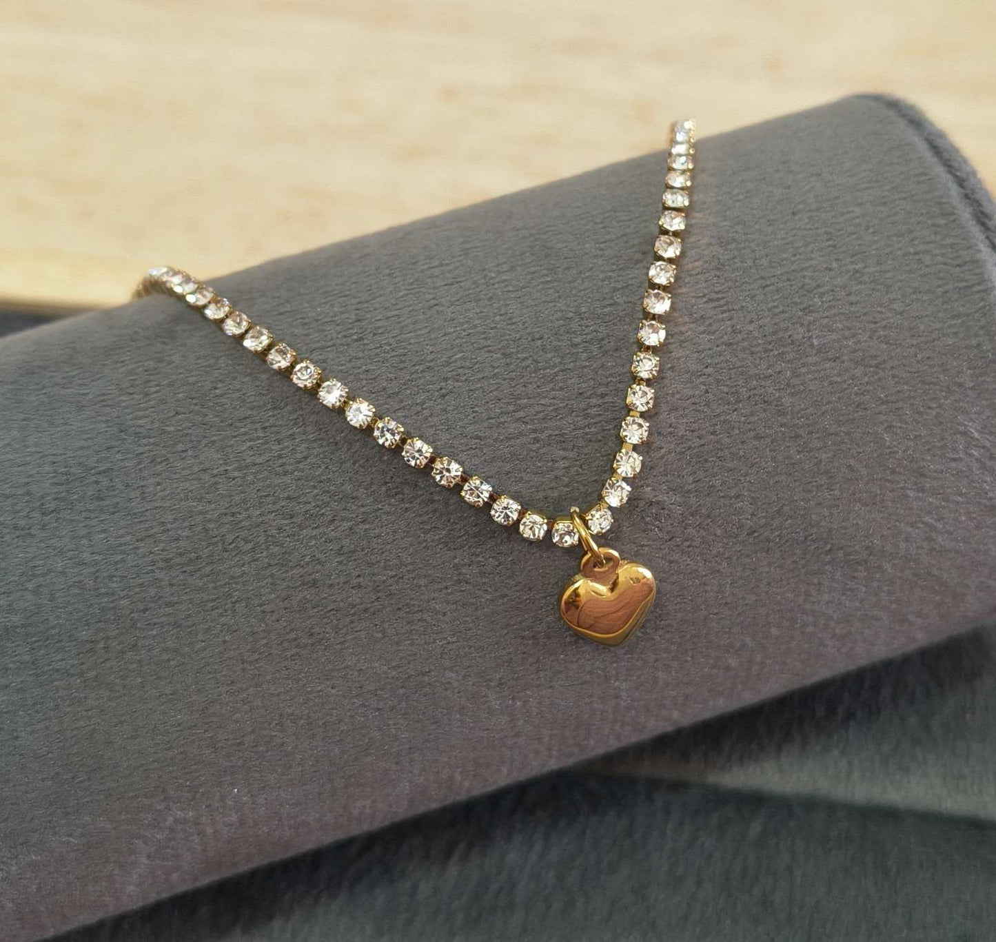 Anti Tarnish Anklet Crystal Tennis Anklet 18K Gold Plated