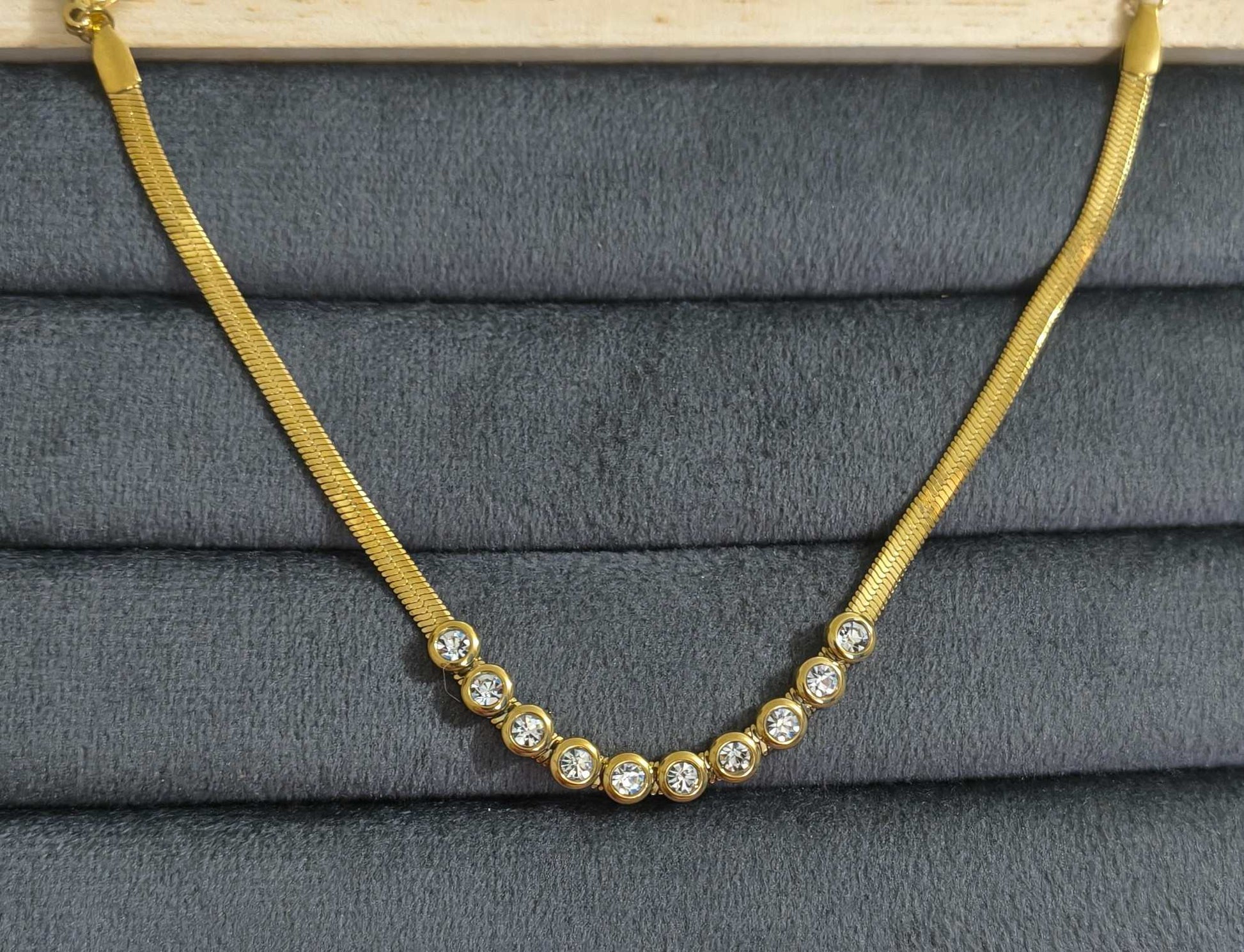 Anti Tarnish Anklet Solitaire Snake Chain 18K Gold Plated