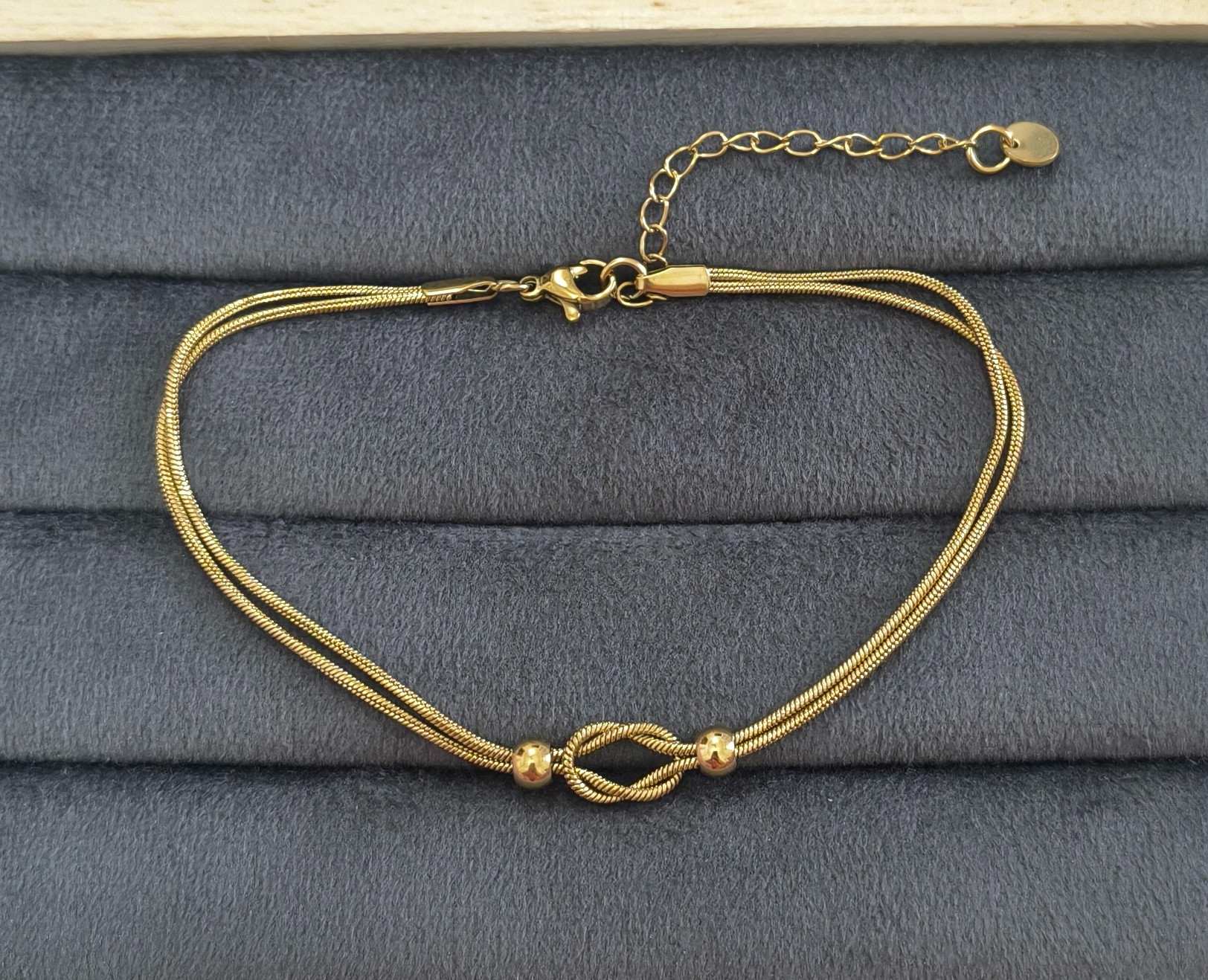 Anti Tarnish Anklet Trendy Love Knot Anklet 18K Gold Plated