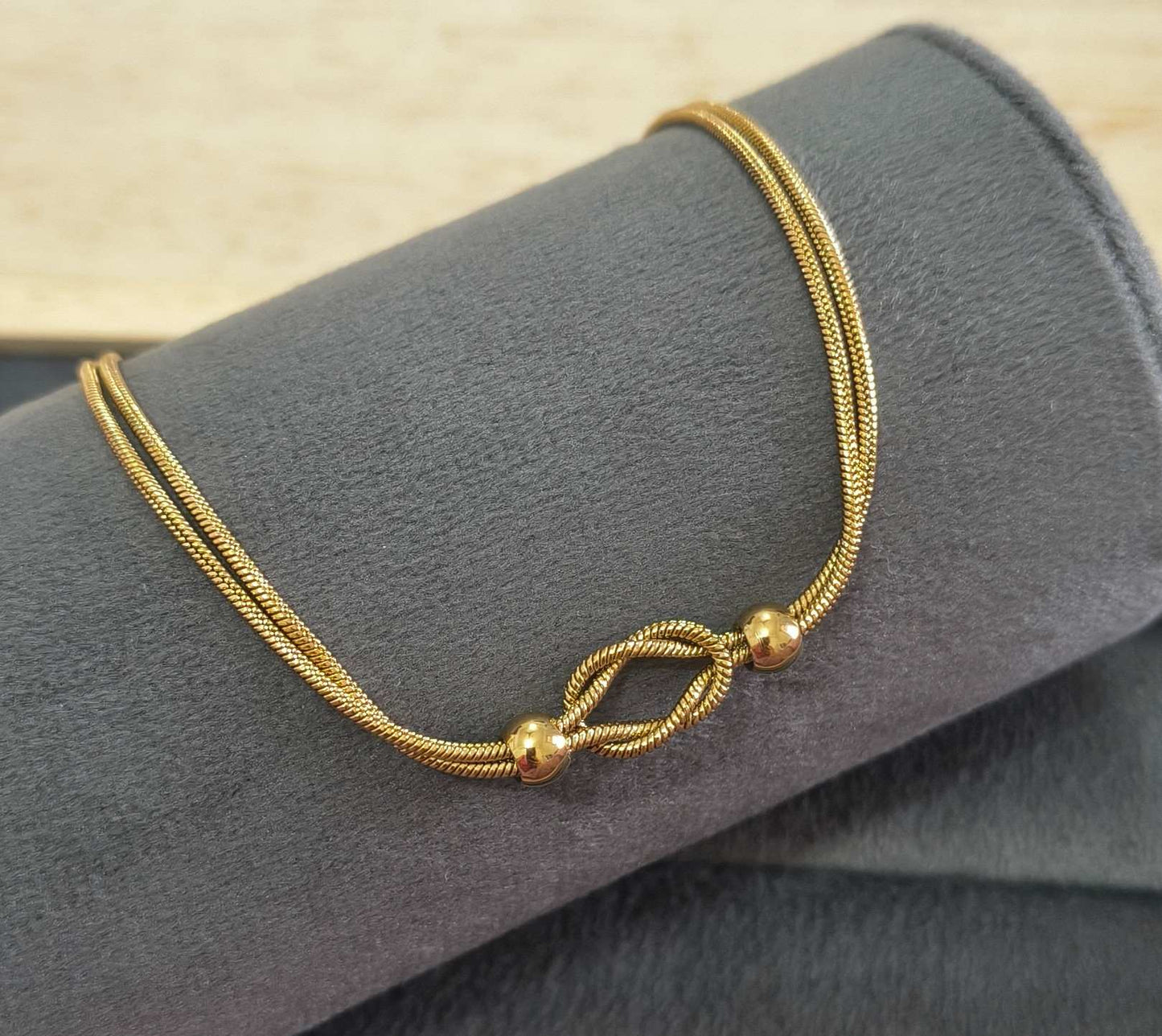 Anti Tarnish Anklet Trendy Love Knot Anklet 18K Gold Plated