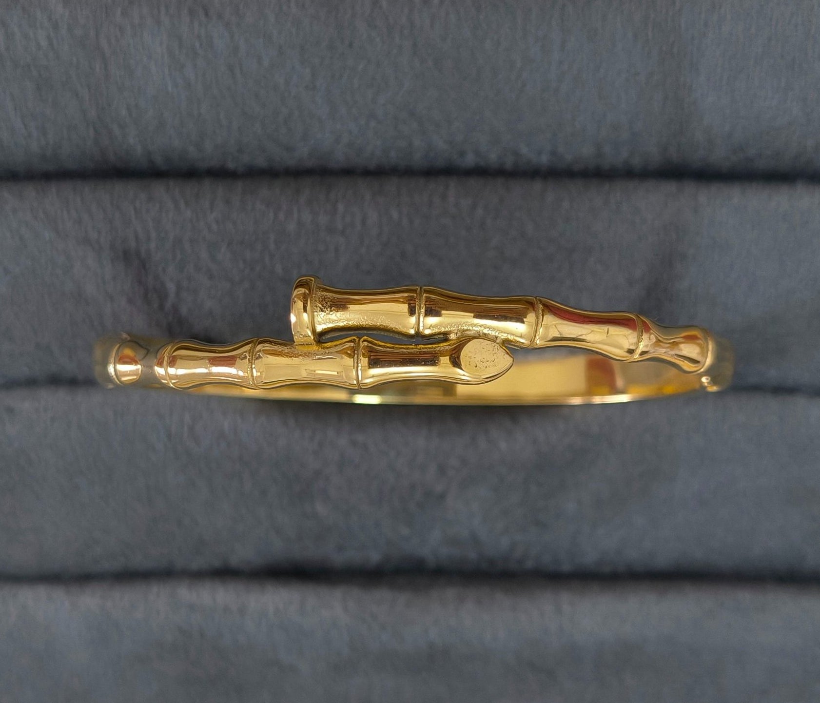 Anti Tarnish Bamboo Nail Bracelet 18K Gold Plated
