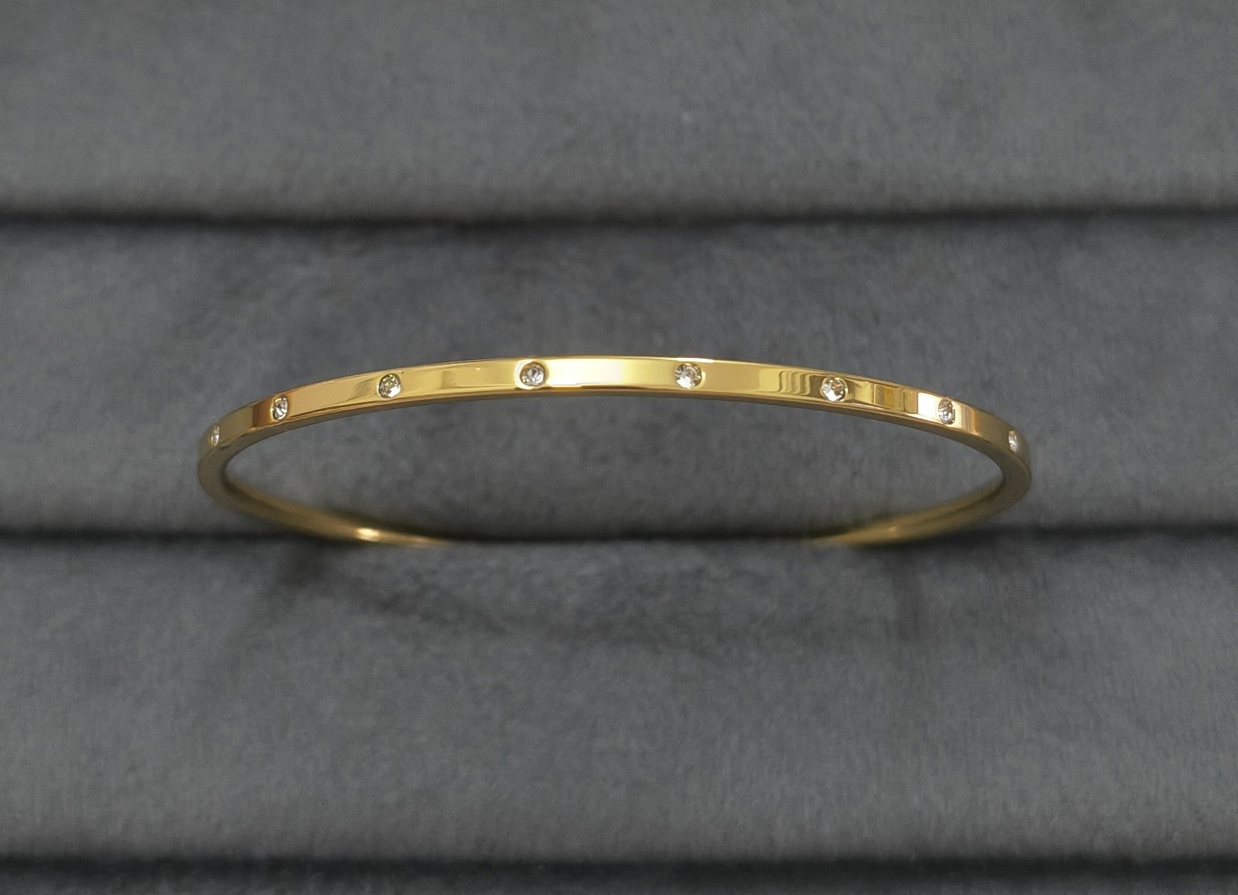 Anti Tarnish Bangle Babysize Diamond Studded 18K Gold Plated