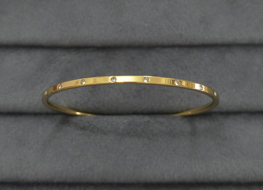 Anti Tarnish Bangle Babysize Diamond Studded 18K Gold Plated